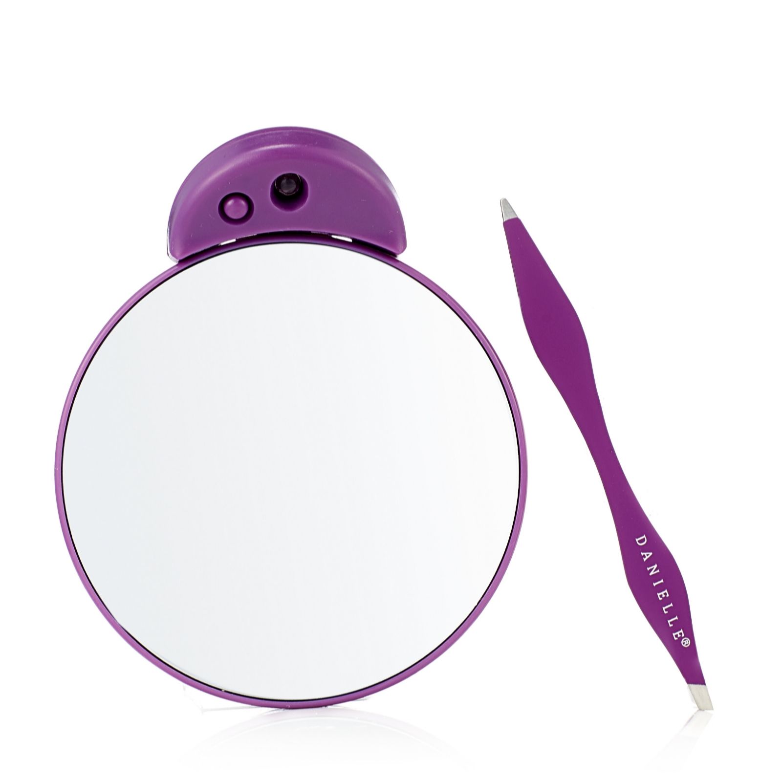 Danielle Creations Dual Tip Tweezer & LED Compact Mirror Page 1 QVC UK