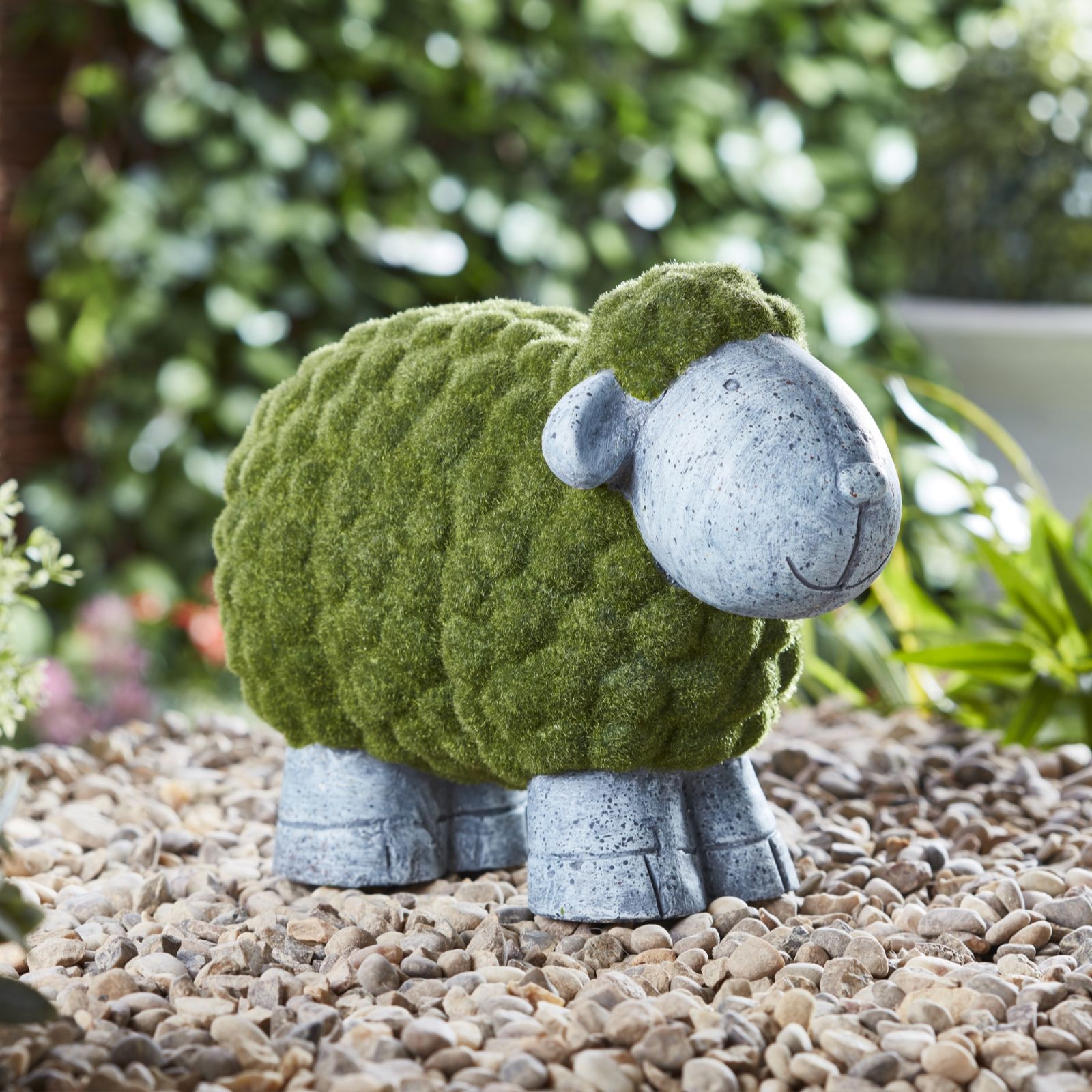 Garden Gear FlockedEffect Sheep Garden Ornament QVC UK