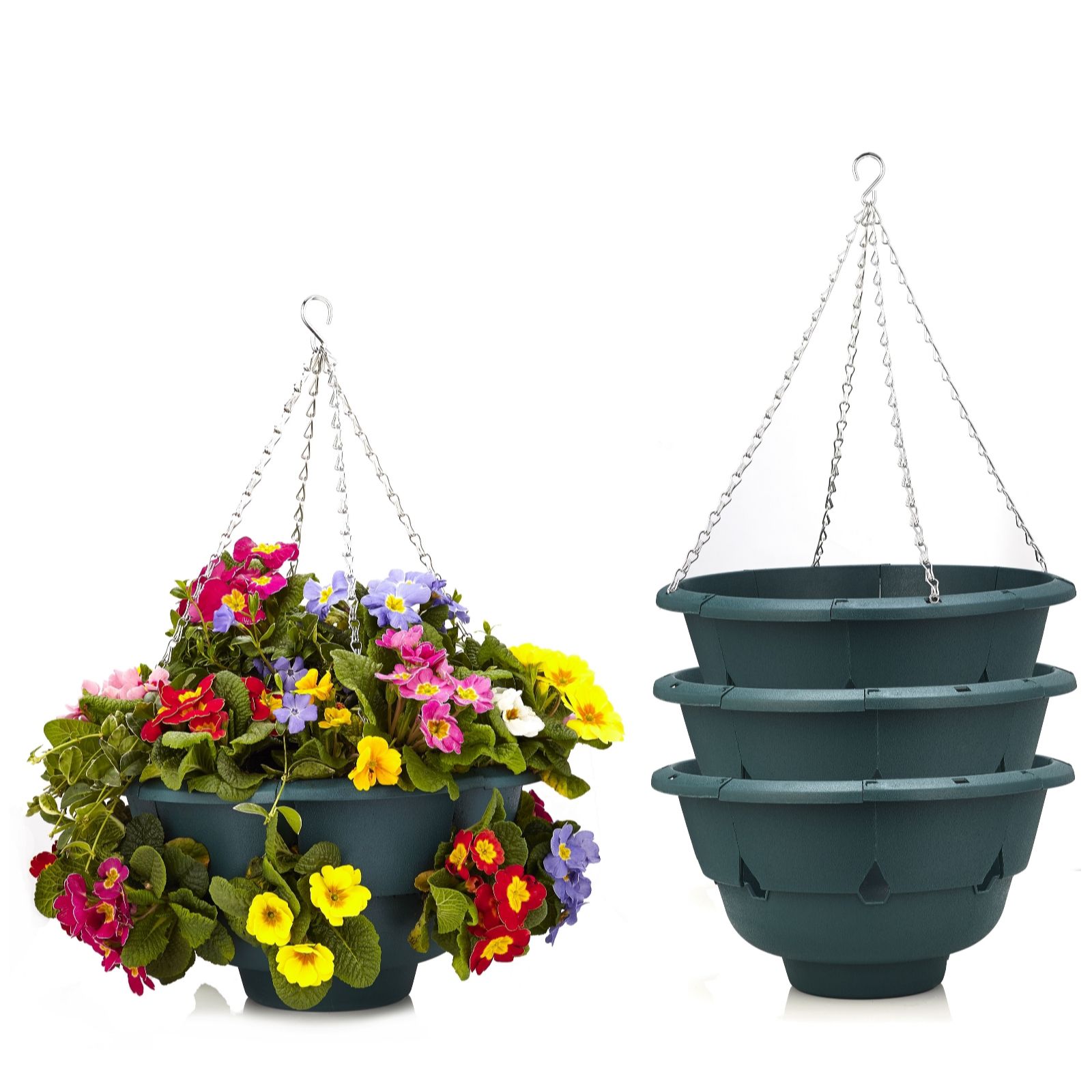 Set of 4 Easyfill Pro 39cm Hanging Baskets Page 1 QVC UK