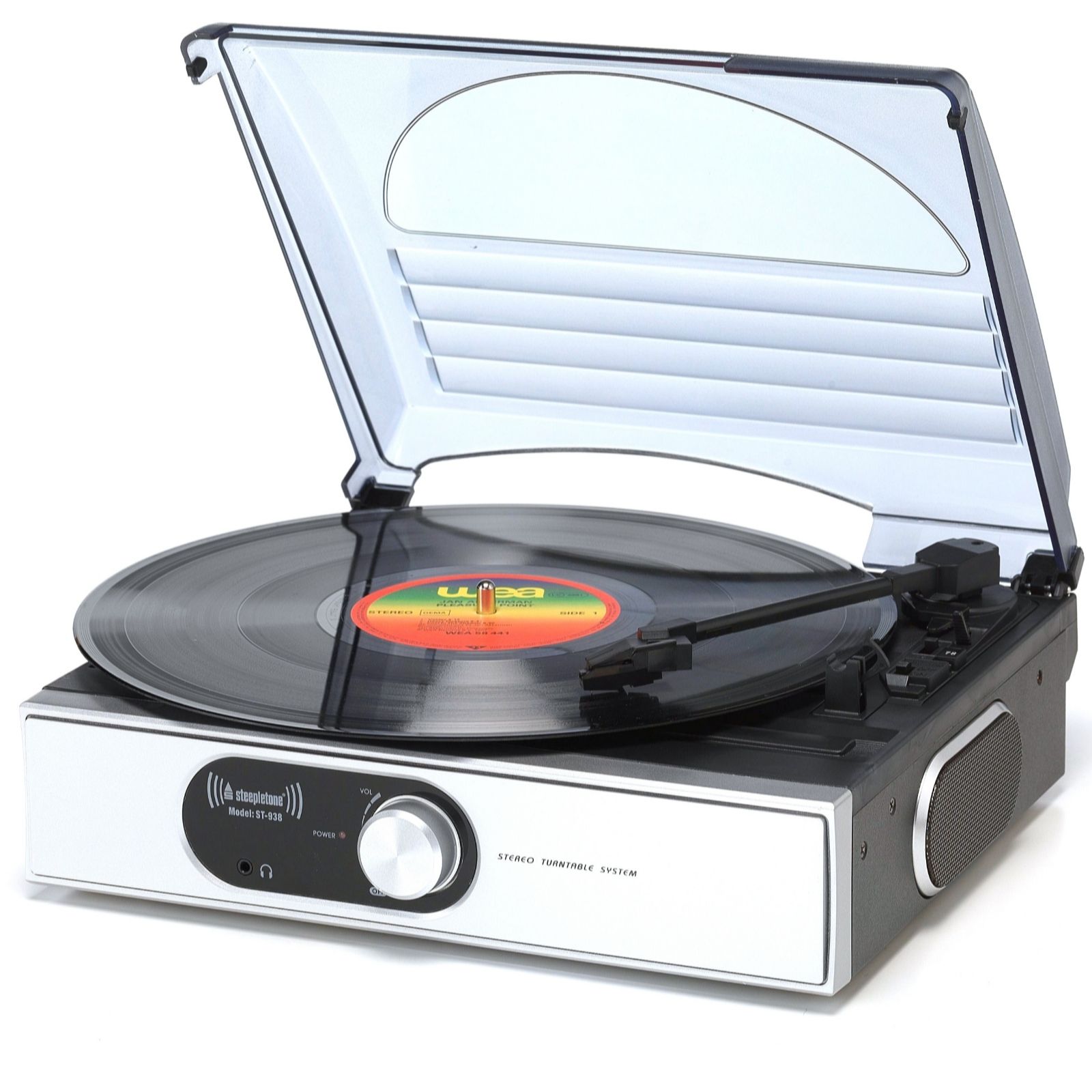 Steepletone ST938 Deluxe Record Player with Flip Stylus QVC UK