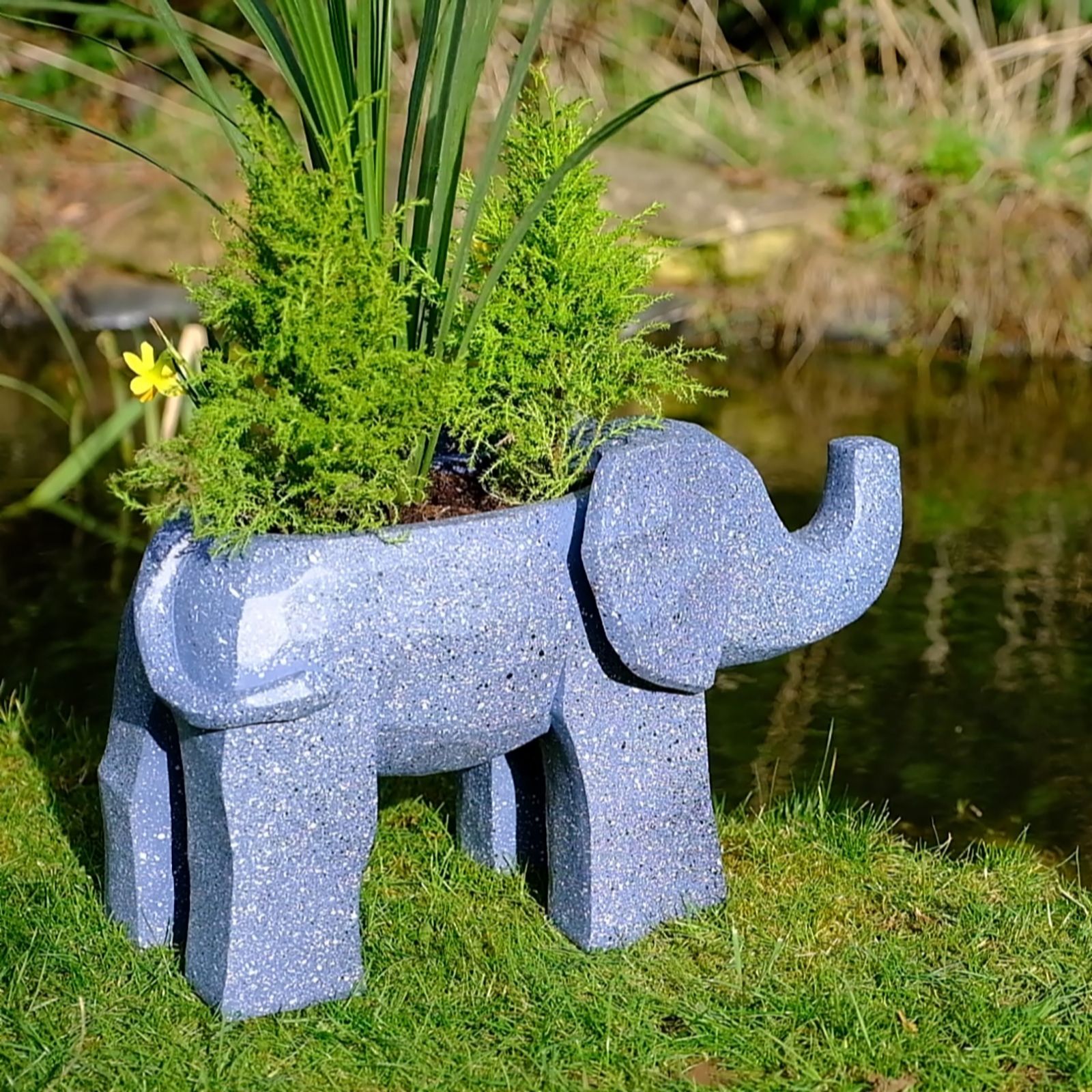 Jennings Stone Effect Elephant Planter QVC UK