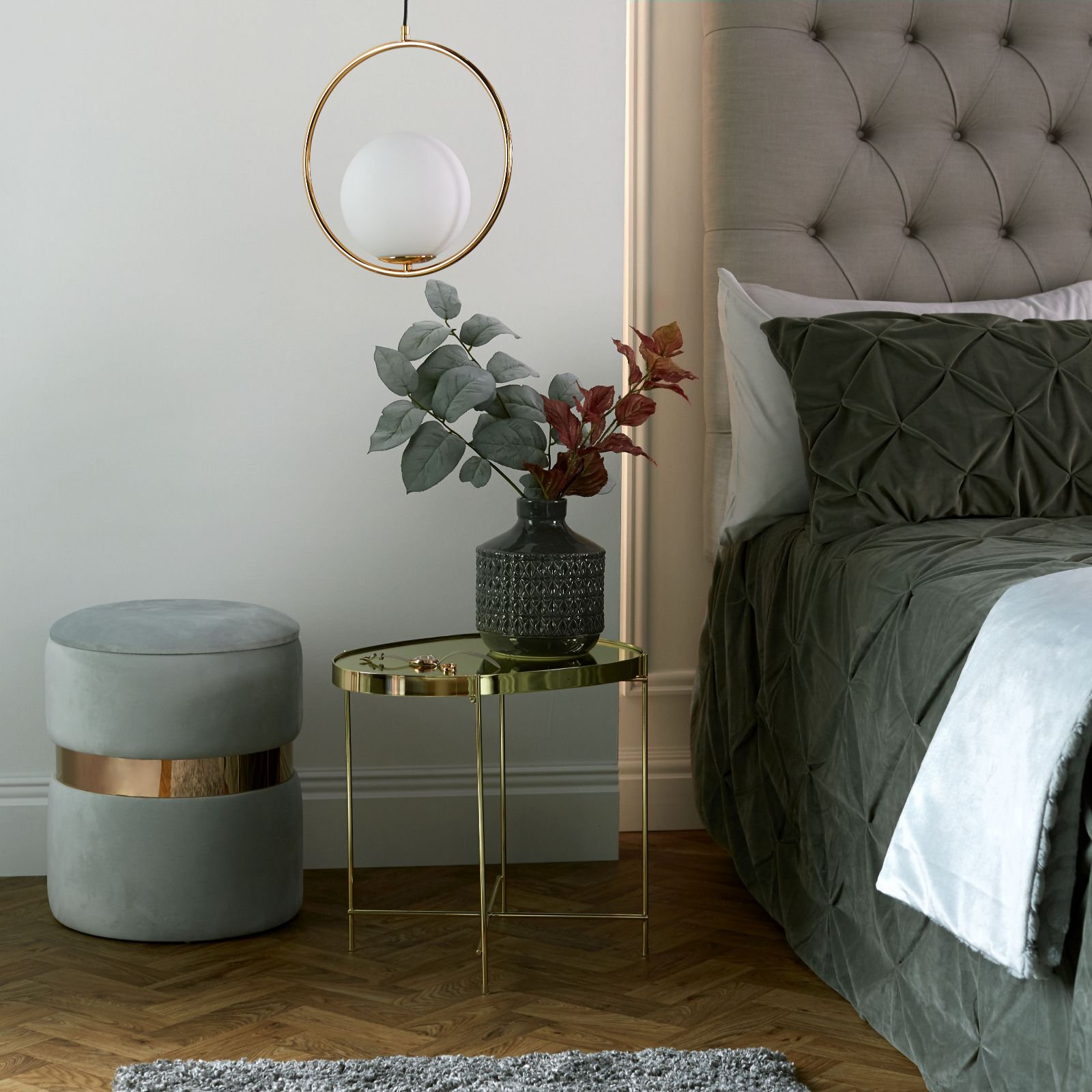 Alison Cork Velvet Storage Stool QVC UK