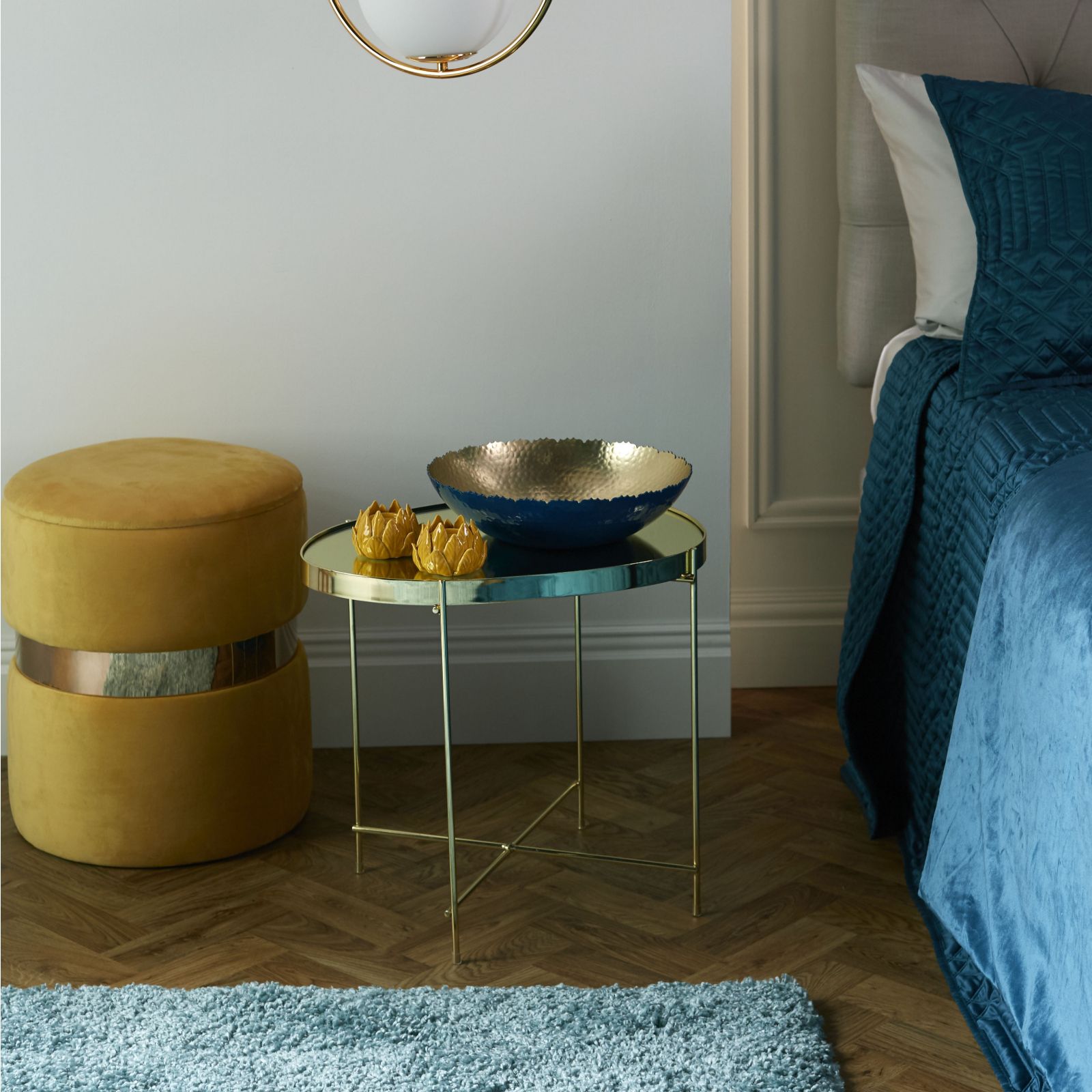 Alison Cork Velvet Storage Stool QVC UK