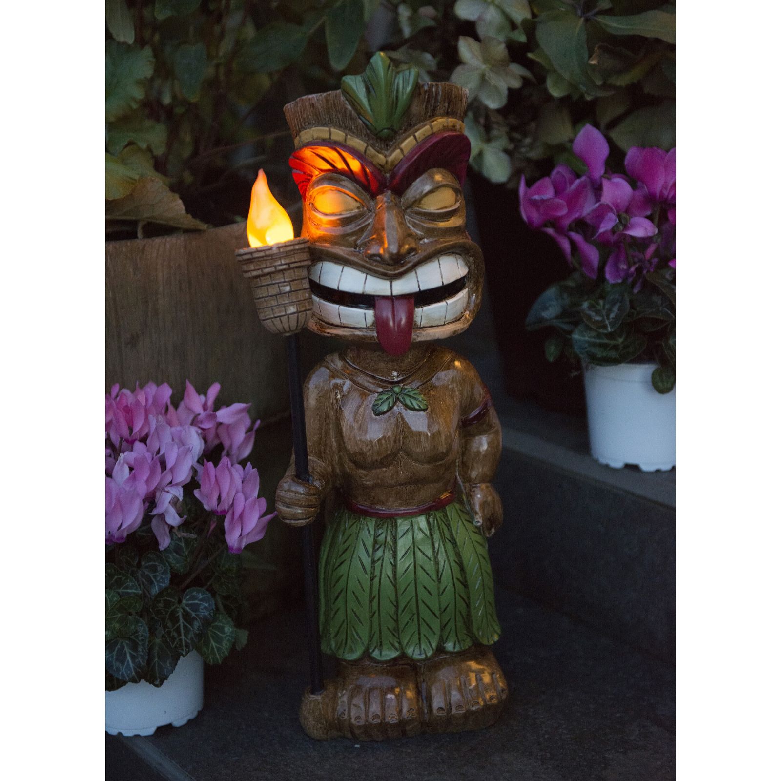 Home2Garden Solar LED Male Tiki Statue QVC UK