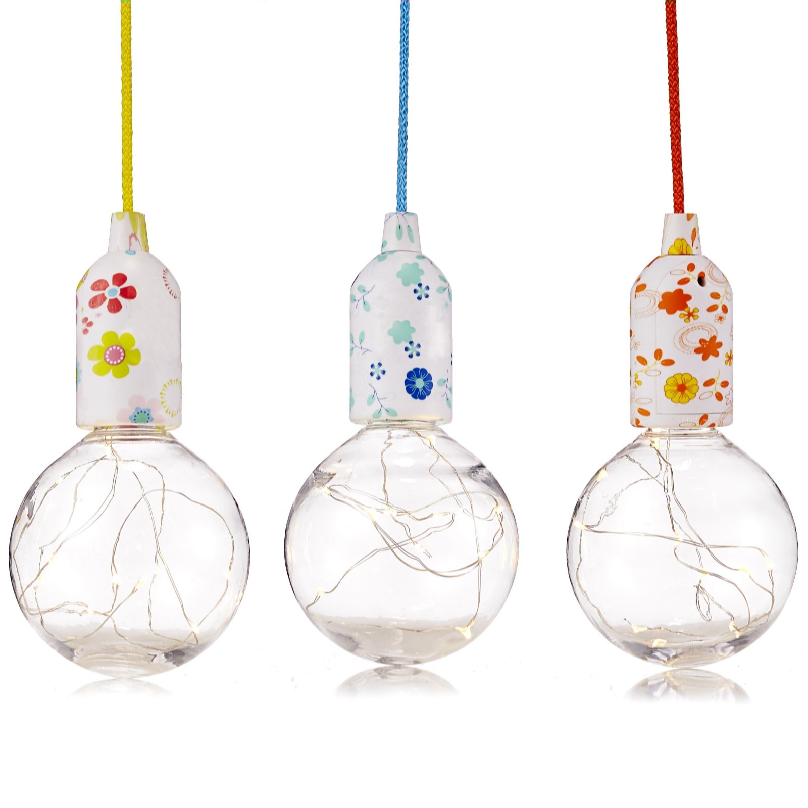Langdon's Set of 3 Decorative LED Pull Cord Light Bulbs QVC UK