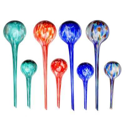 Set of 8 Hand Blown Coloured Glass Self Watering Bulbs for Plants - QVC UK