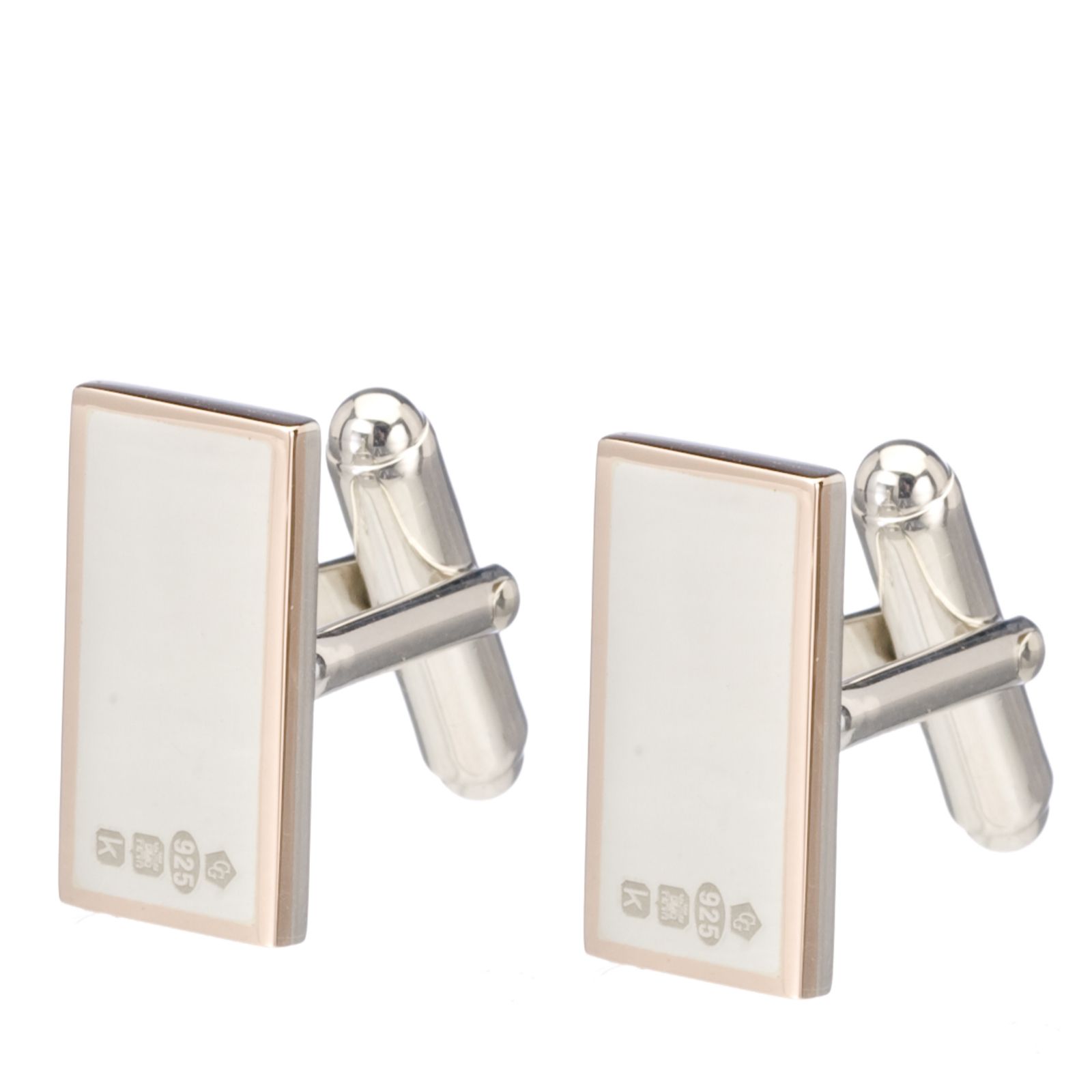 Clogau 9ct Gold & Sterling Silver Hallmarked Cufflinks QVC UK