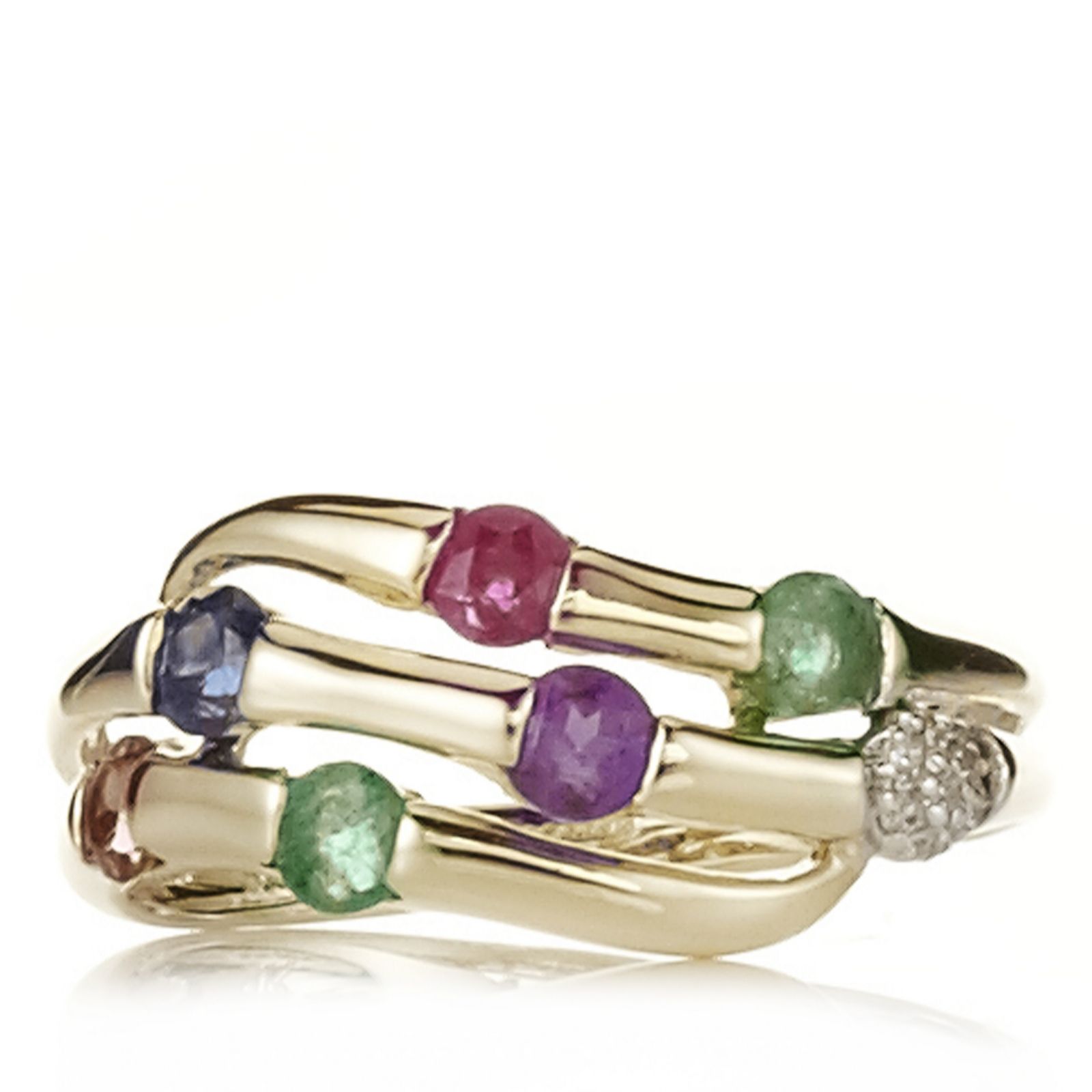 0.5ct Multi Gemstone Dearest Ring 9ct Gold - QVC UK