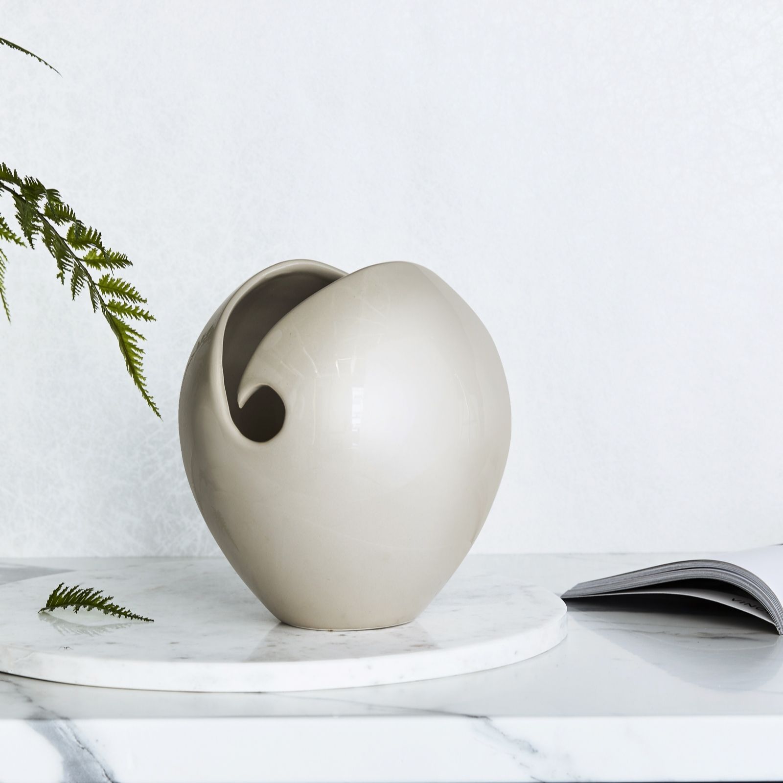 K By Kelly Hoppen Arya Glazed Vase Qvc Uk