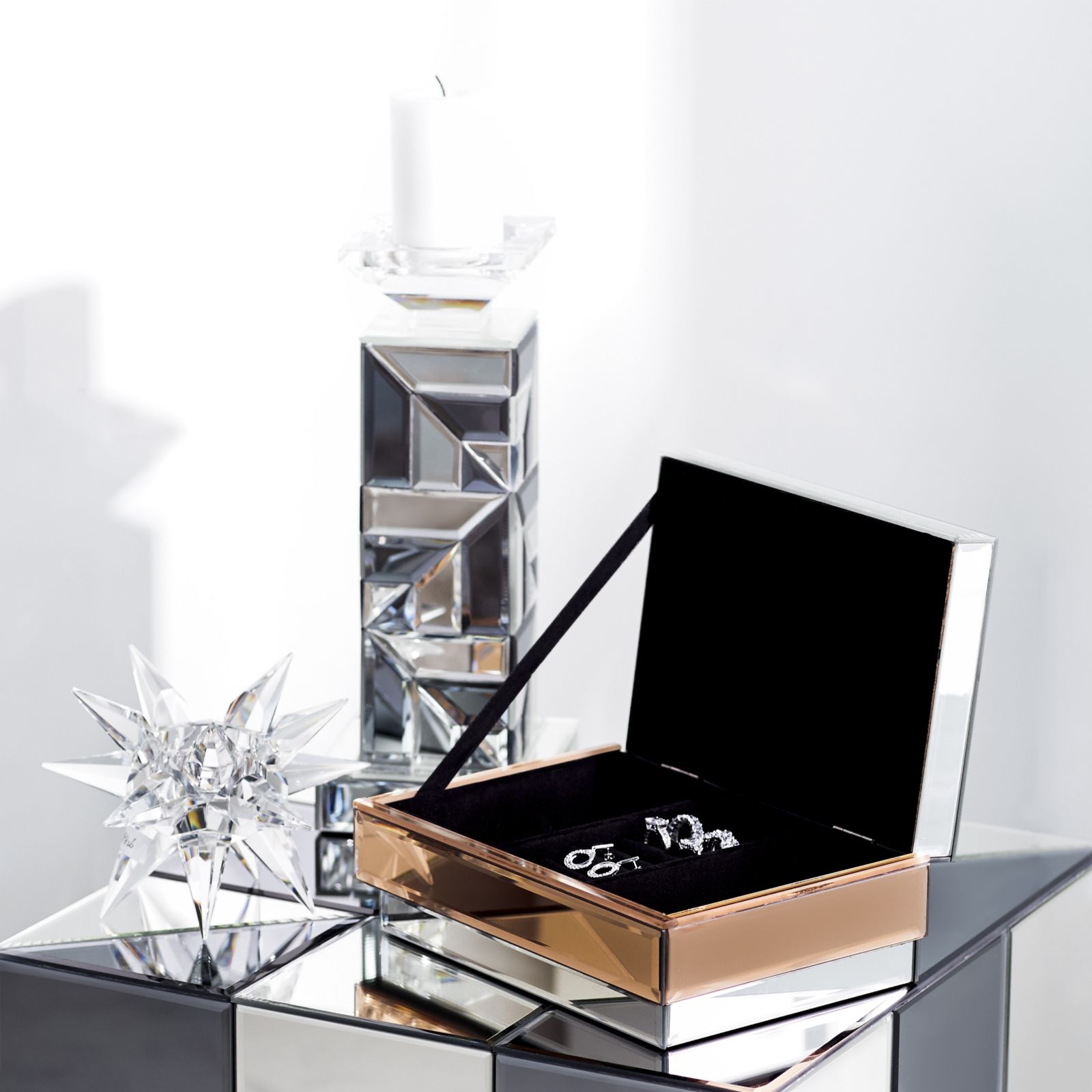JM by Julien Macdonald Star Crystal Candle Holder in Gift Box QVC UK