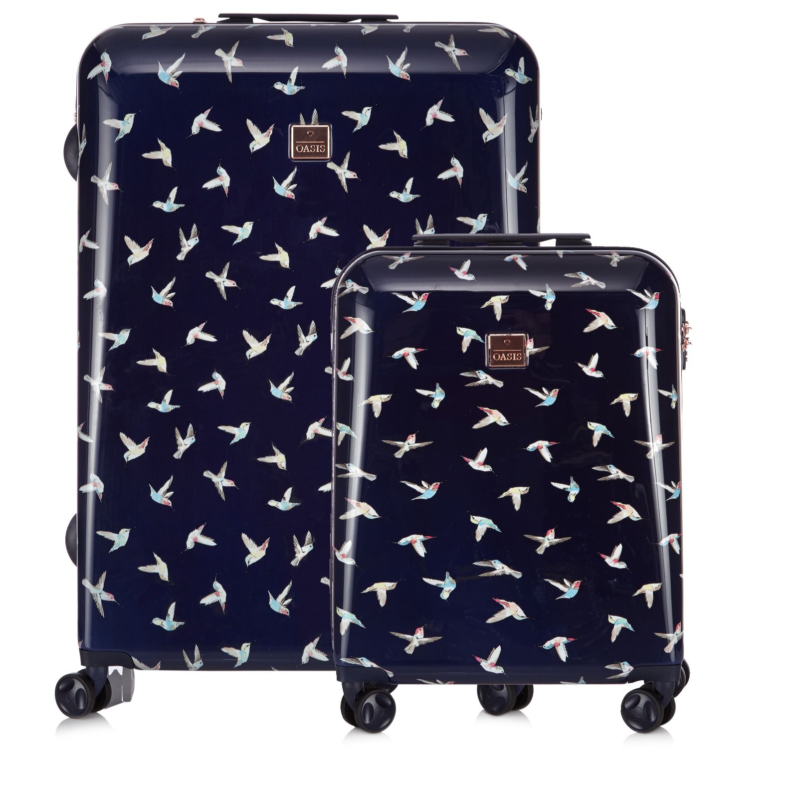 large patterned suitcase