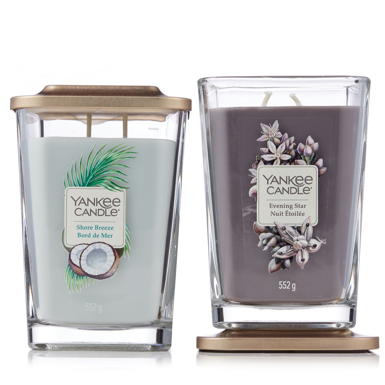 Yankee Candle Shore Breeze & Evening Star Elevate Large Jars QVC UK
