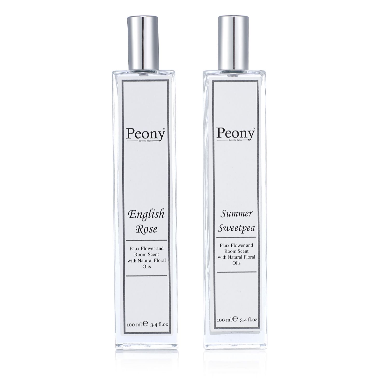 Peony Set of 2 Floral Home Fragrance Sprays 100ml QVC UK