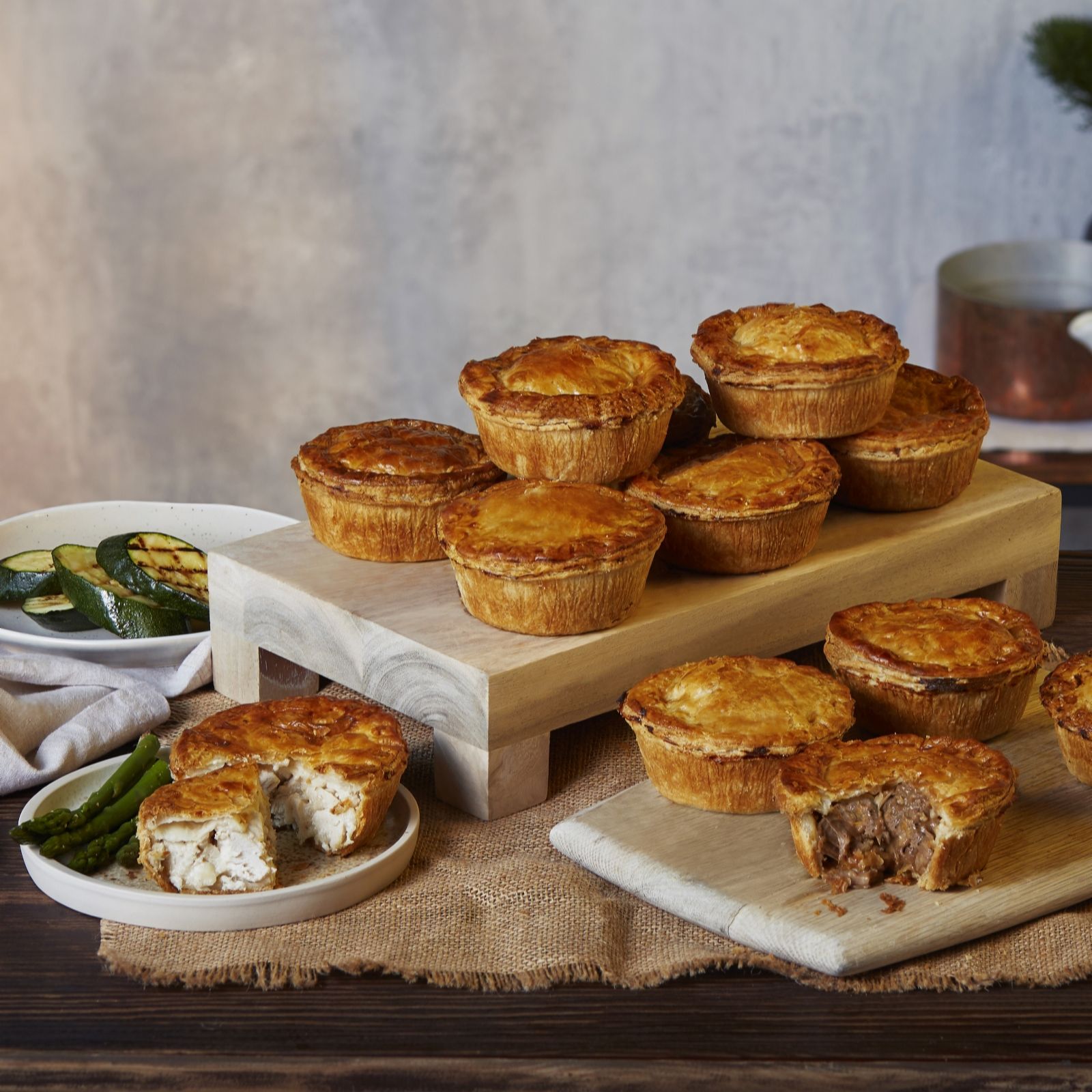 The Real Pie Company 12 Piece Assorted Steak & Chicken Pies - QVC UK