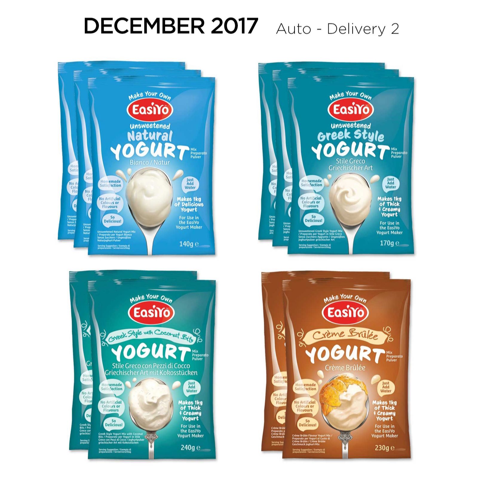Easiyo 10 Piece Assorted Yogurt Sachet Selection QVC UK