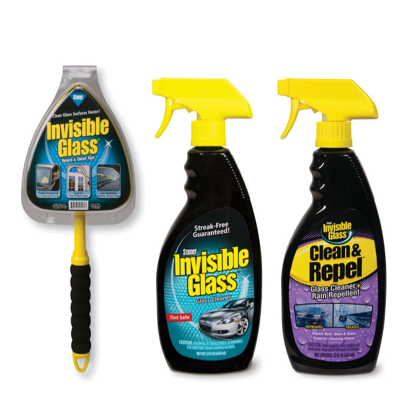Invisible Glass Set Of Two Indoor & Outdoor Sprays with Reach & Clean