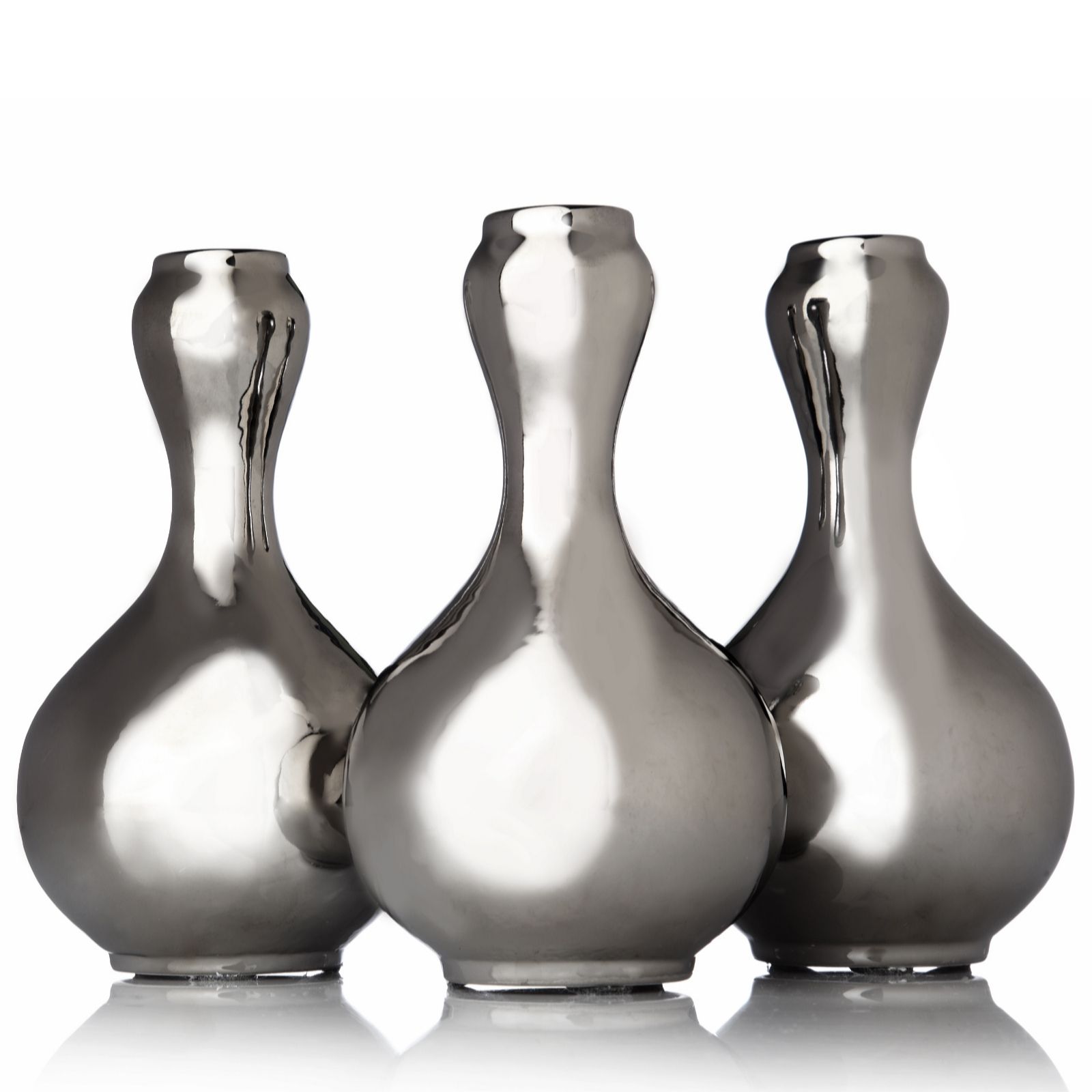 Kelly Hoppen Set Of 3 Metallic Vases QVC UK   833653.001