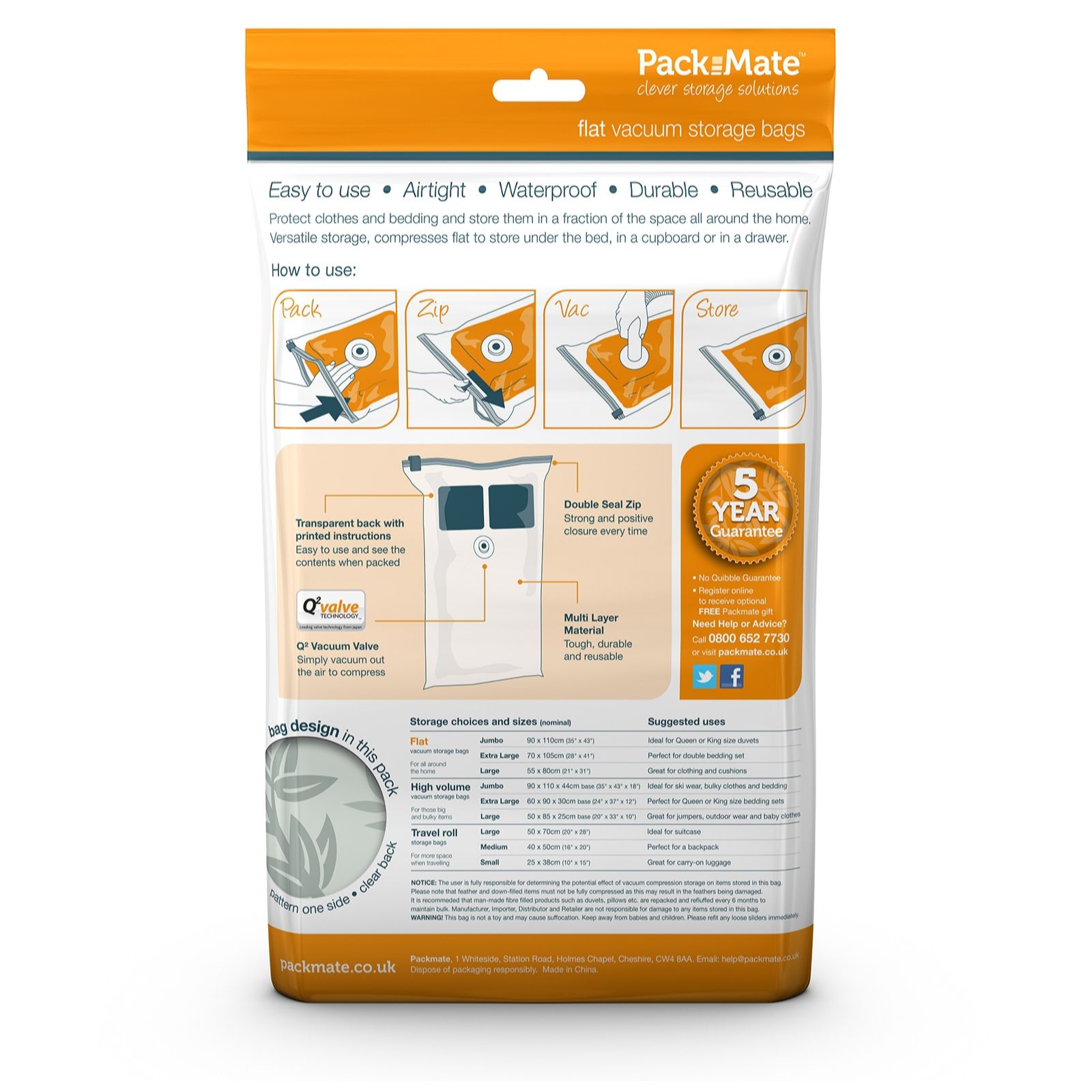 Pack Mate 10 Piece Flat Vacuum Storage Bag Set QVC UK