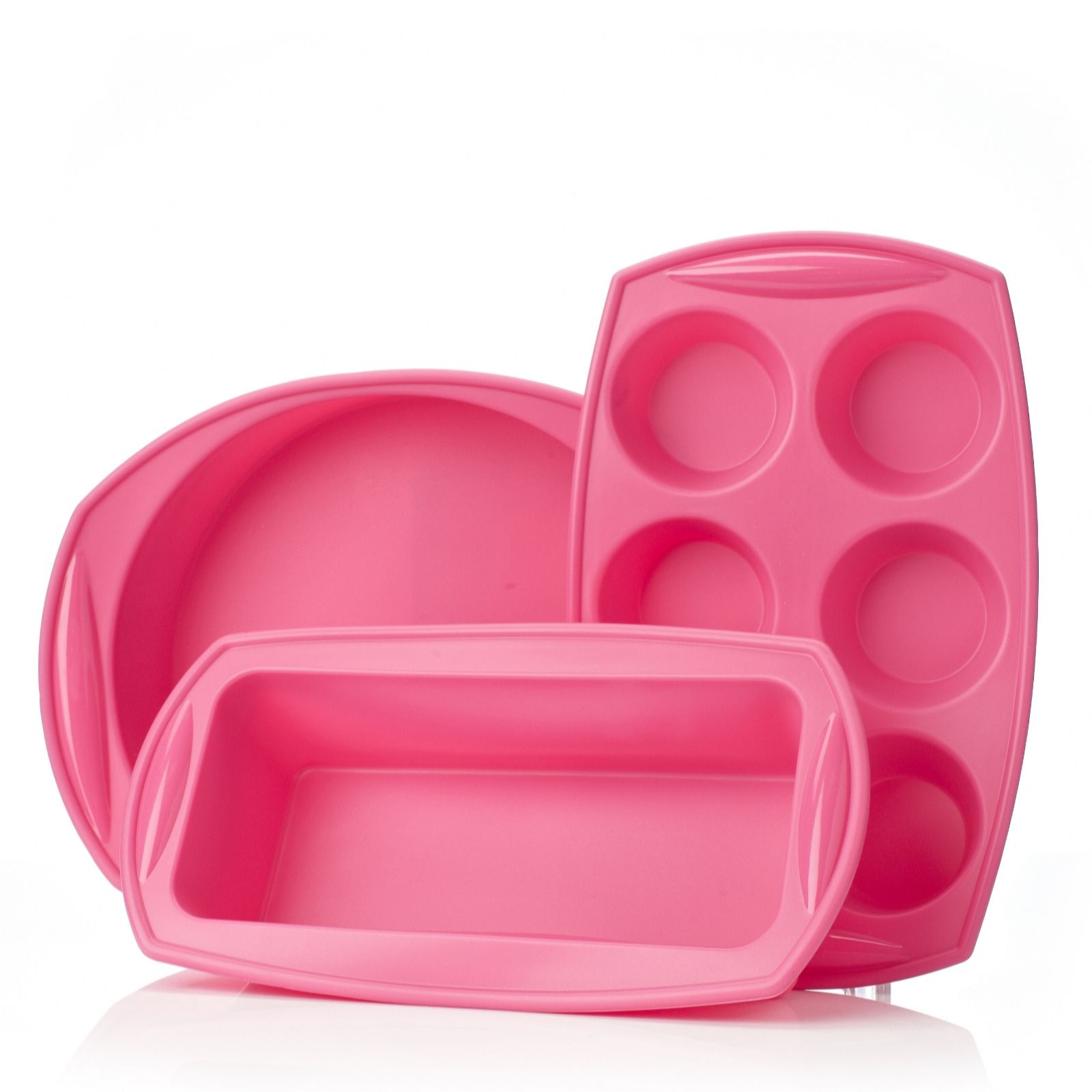 Cuisinier 3 Piece Stain Resistant Silicone Bakeware Set QVC UK