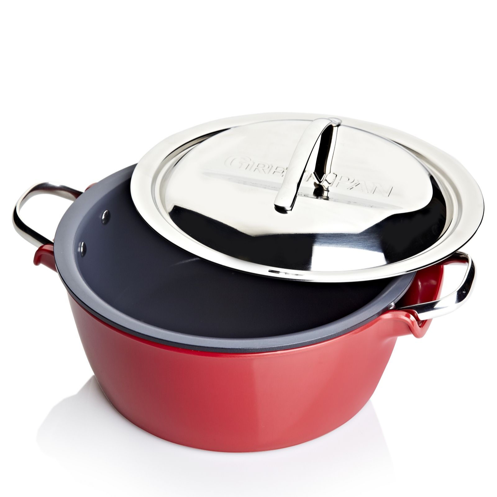 GreenPan 22cm Red Hot Pot Set with Pot, Lid, Bowl & Serving Set Page