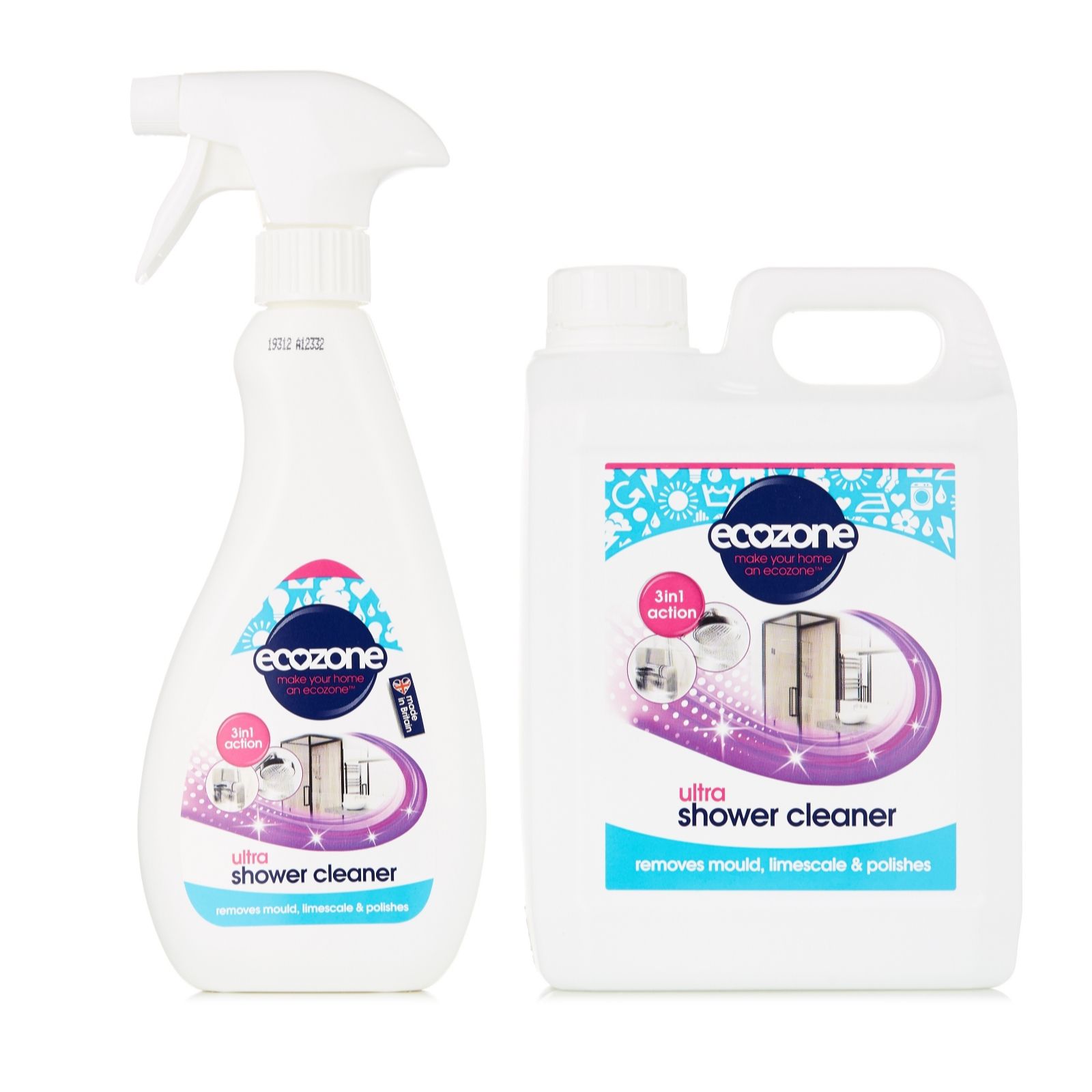 Ecozone Ultra Shower Cleaner With 2l Refill Bottle Qvc Uk