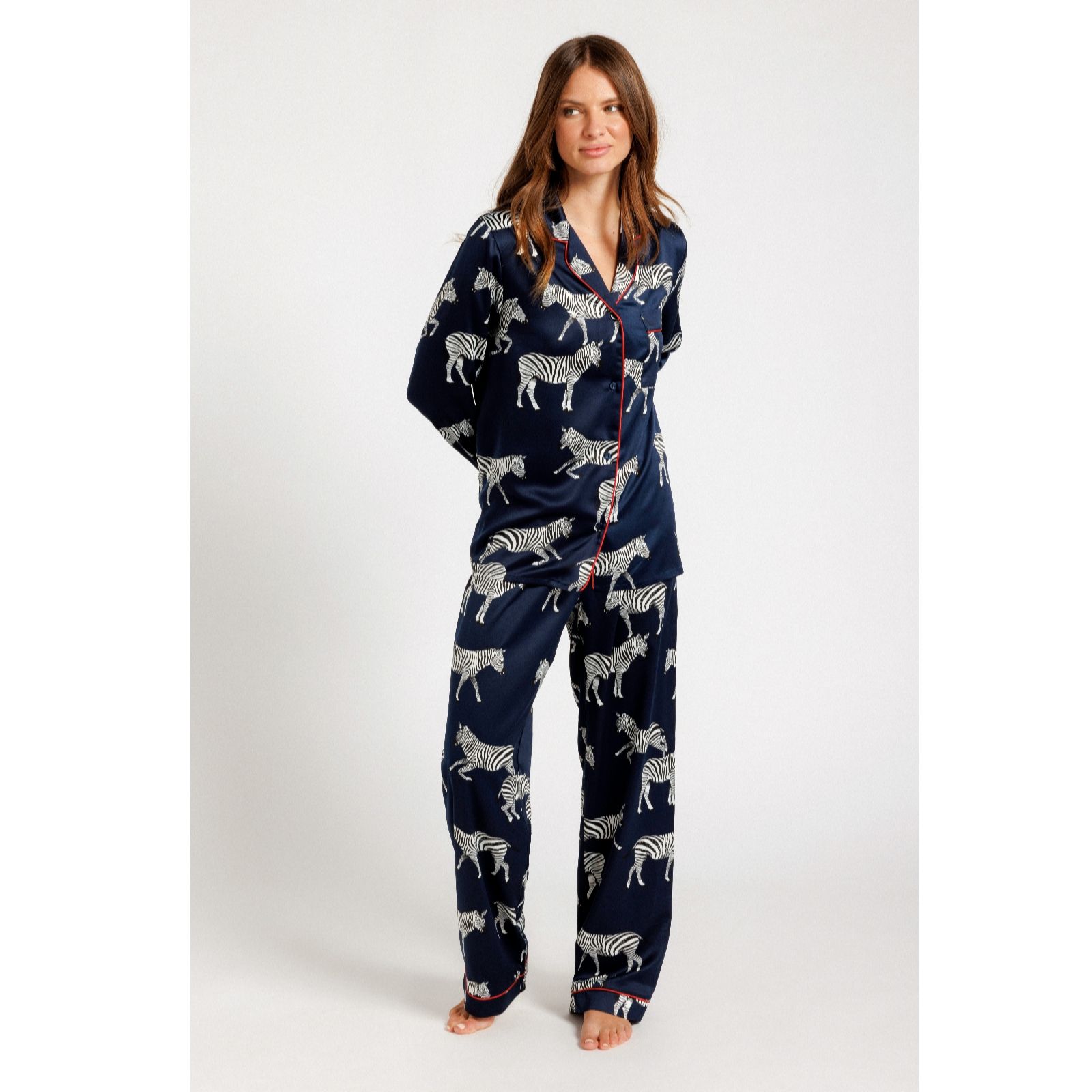 Chelsea Peers Satin Button Up Pyjama Set