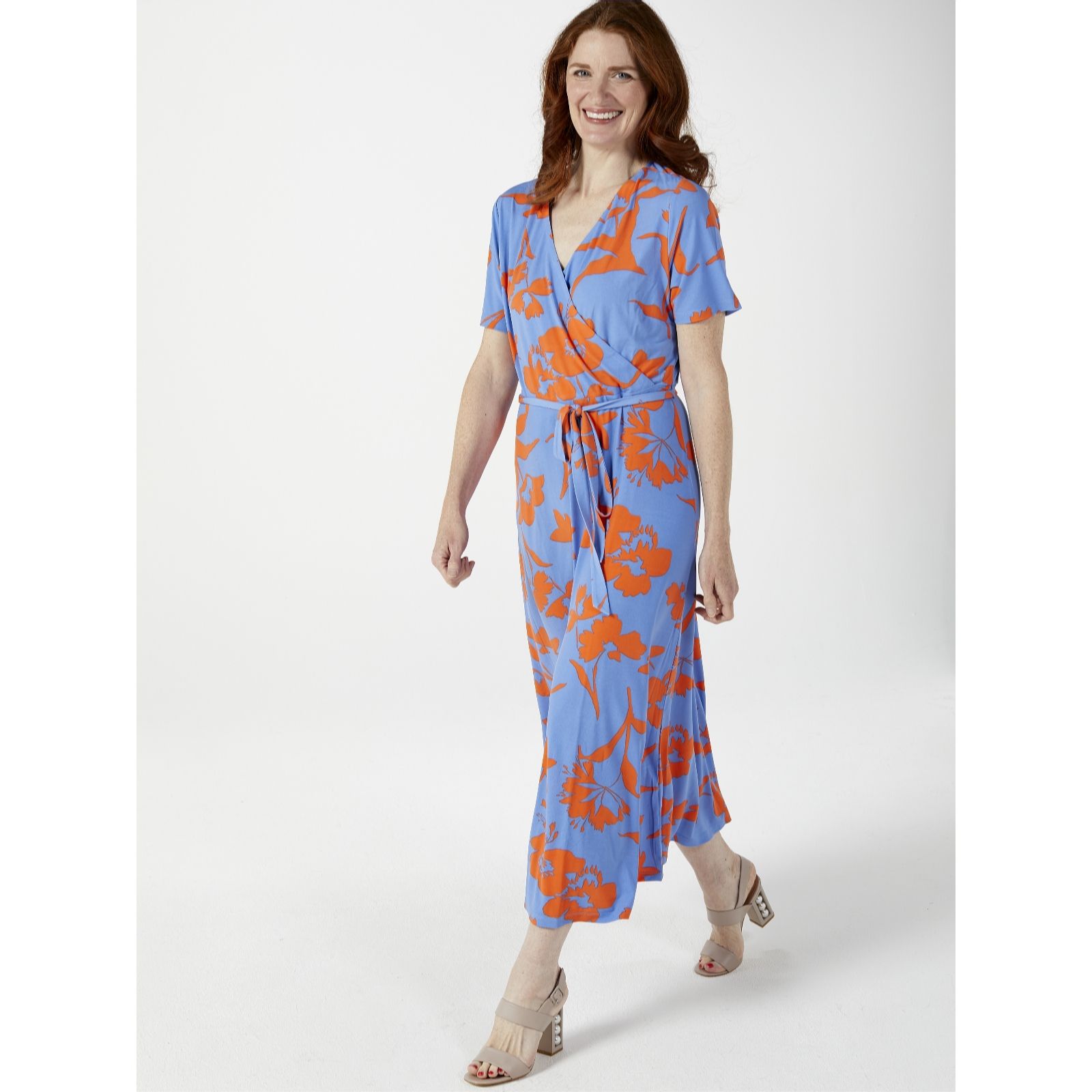 Du Jour Wrap Front Printed Maxi Dress Standard