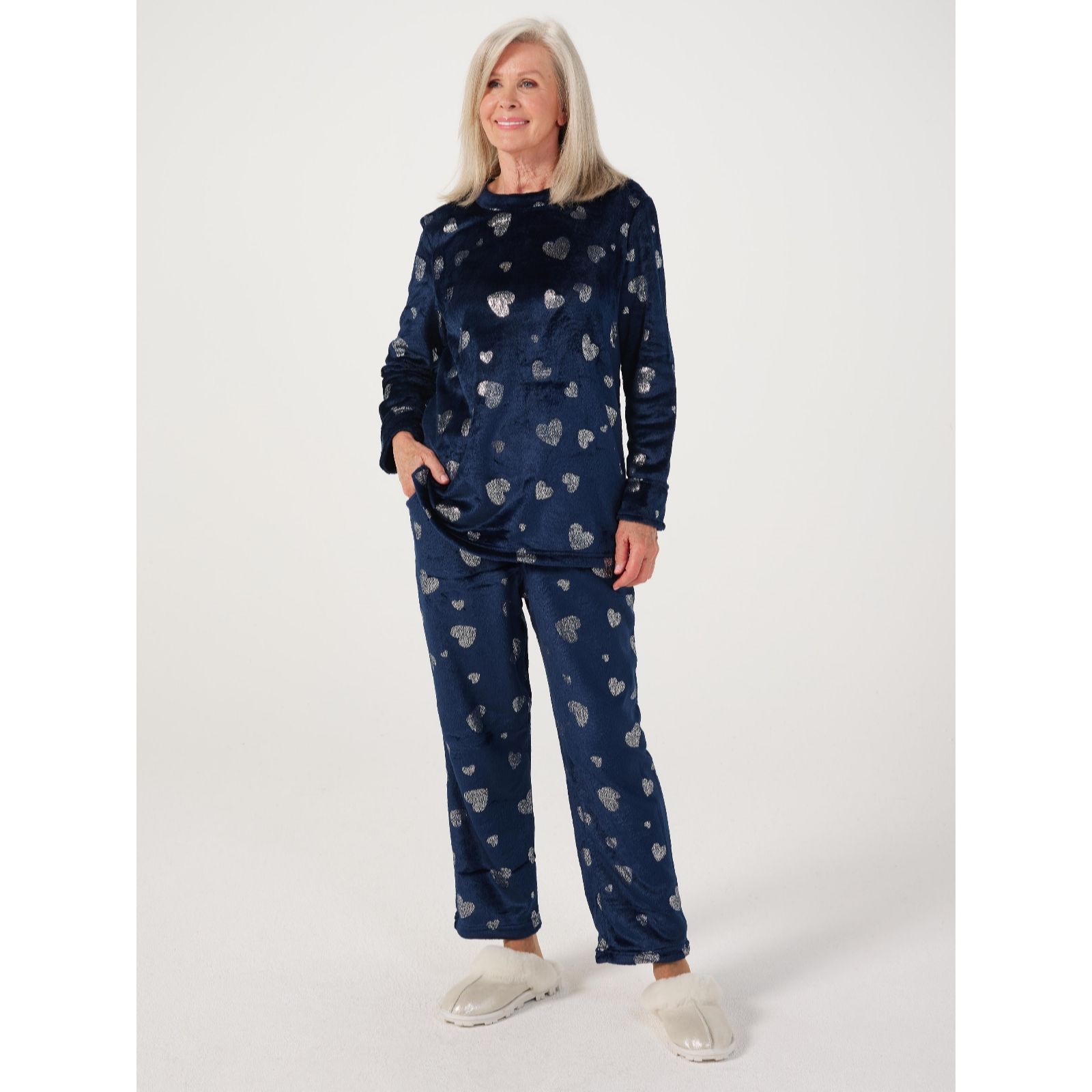 Cozee Home Foil Printed Velvetsoft PJ set