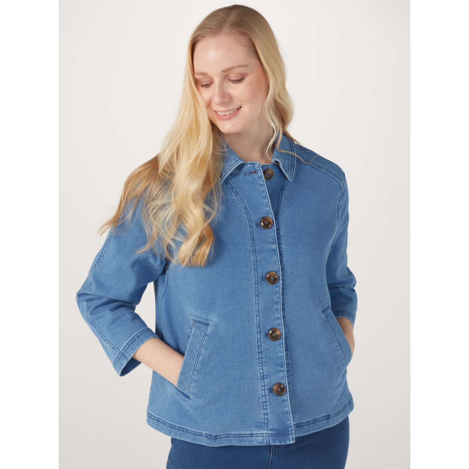 Ben de Lisi Button Front Denim Swing Jacket