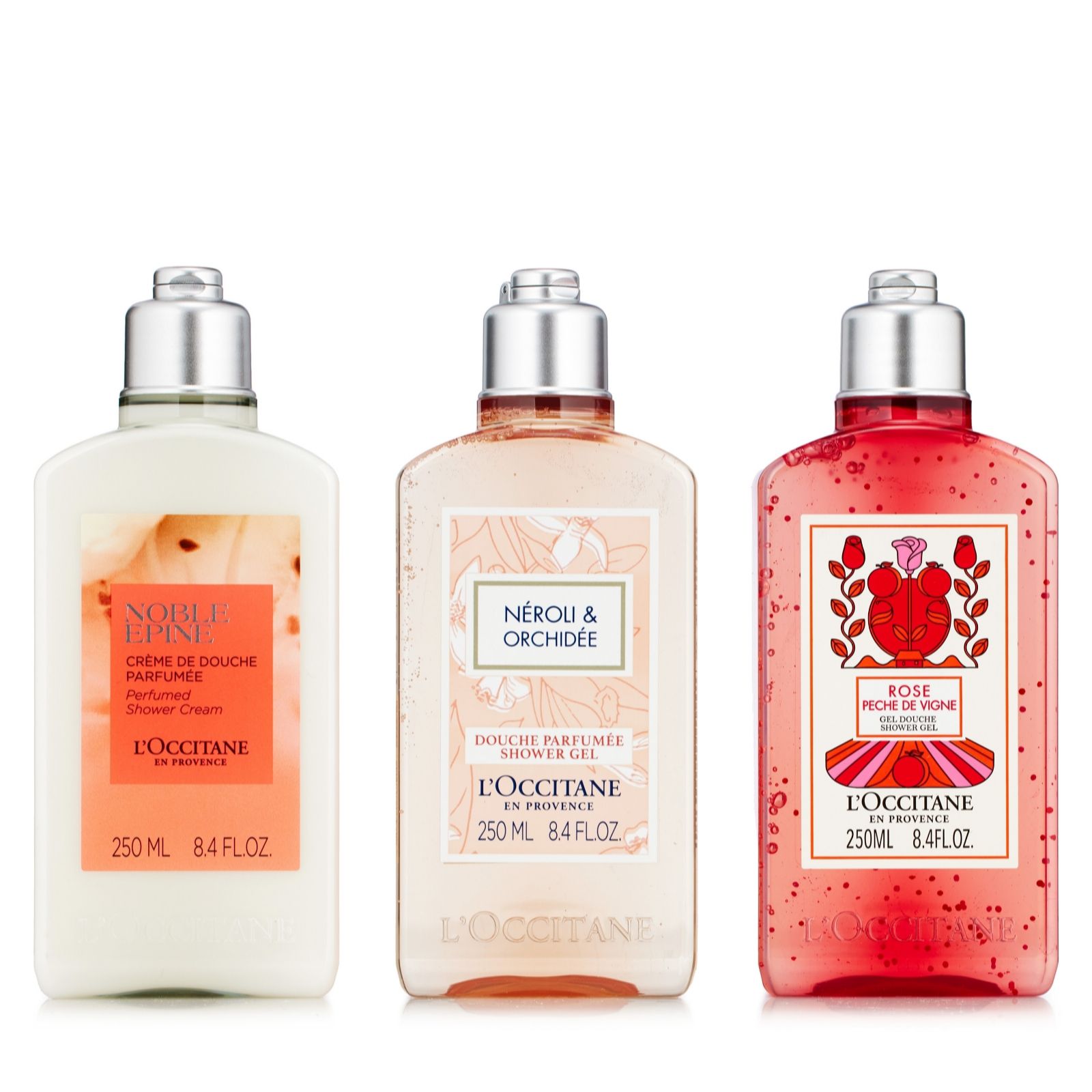 L'Occitane Floral Shower Gel and Cream 250ml Trio