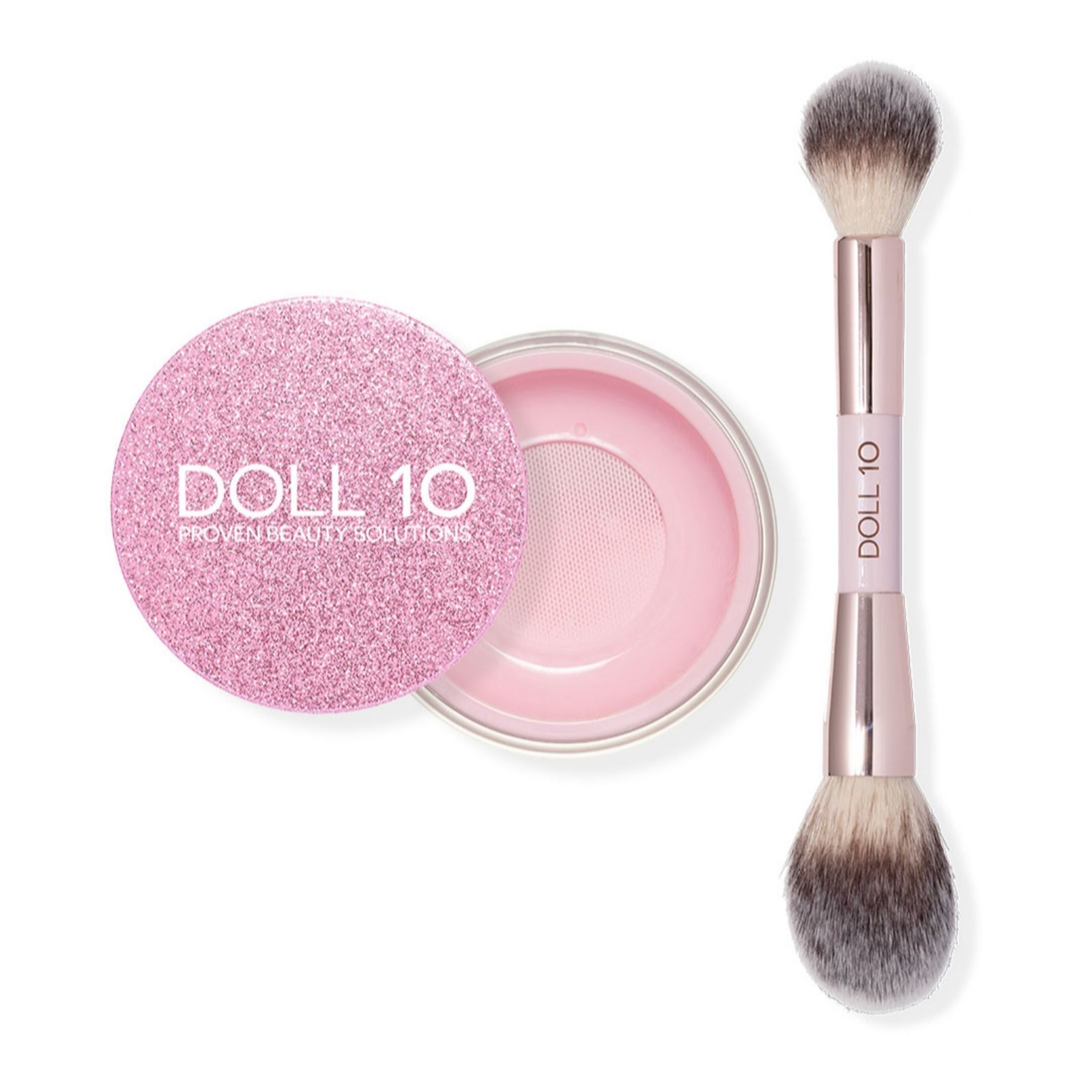 Doll 10 Limited Edition Pink Powder & Double-Ended Brush