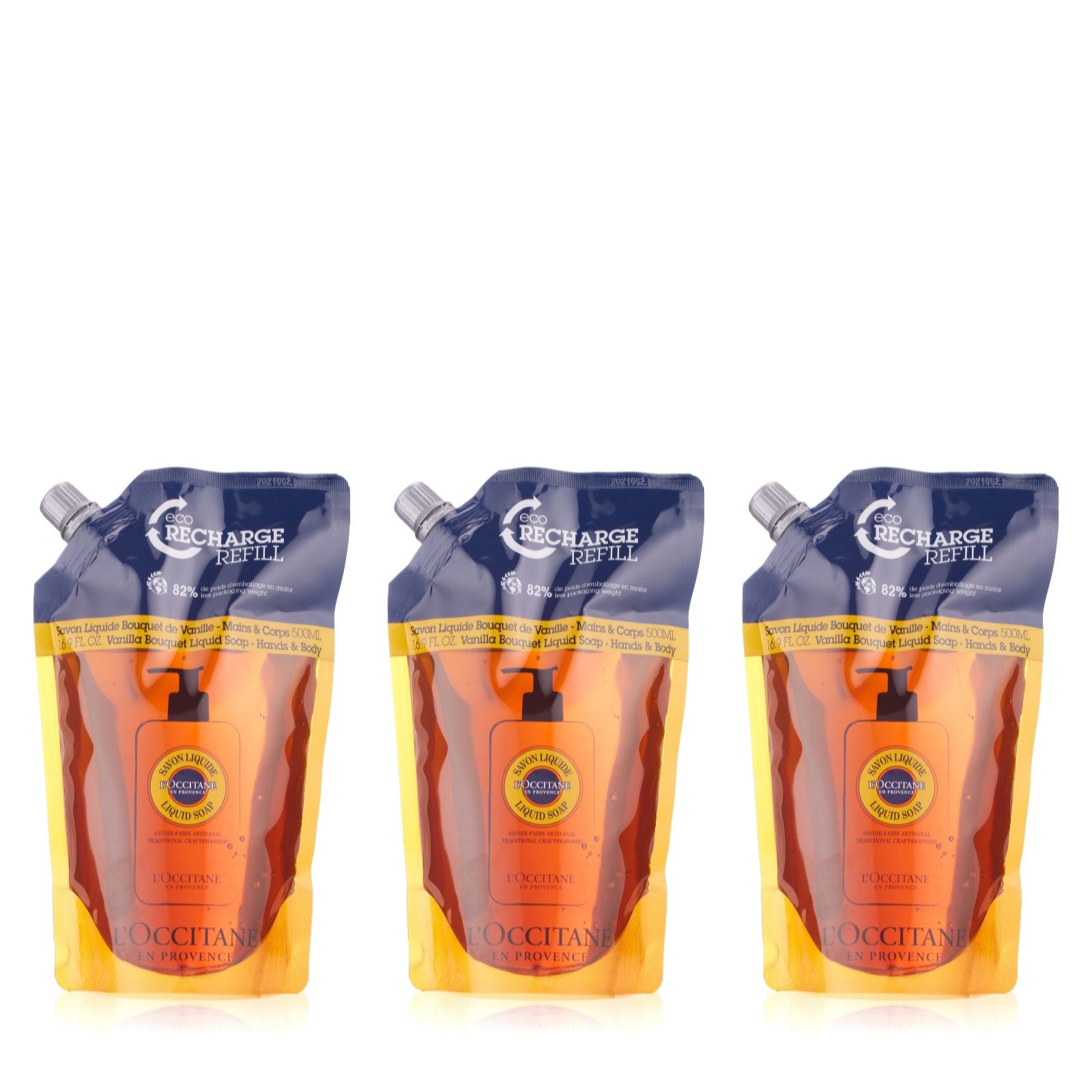 L'Occitane Shea Liquid Soap 500ml Refill Trio