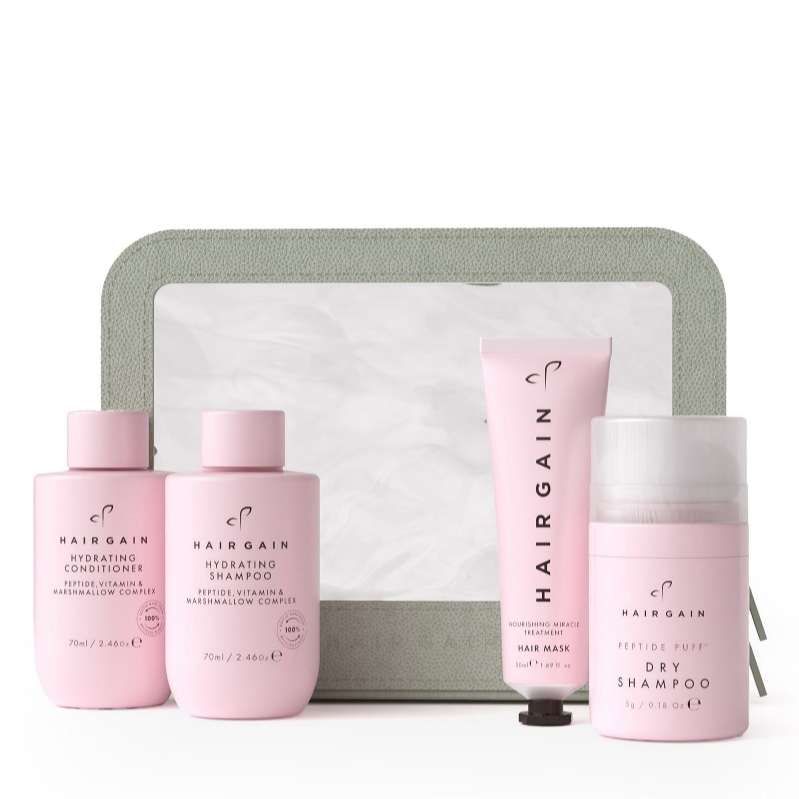 Hair Gain 4 Piece Holiday Hair Edit with Bag