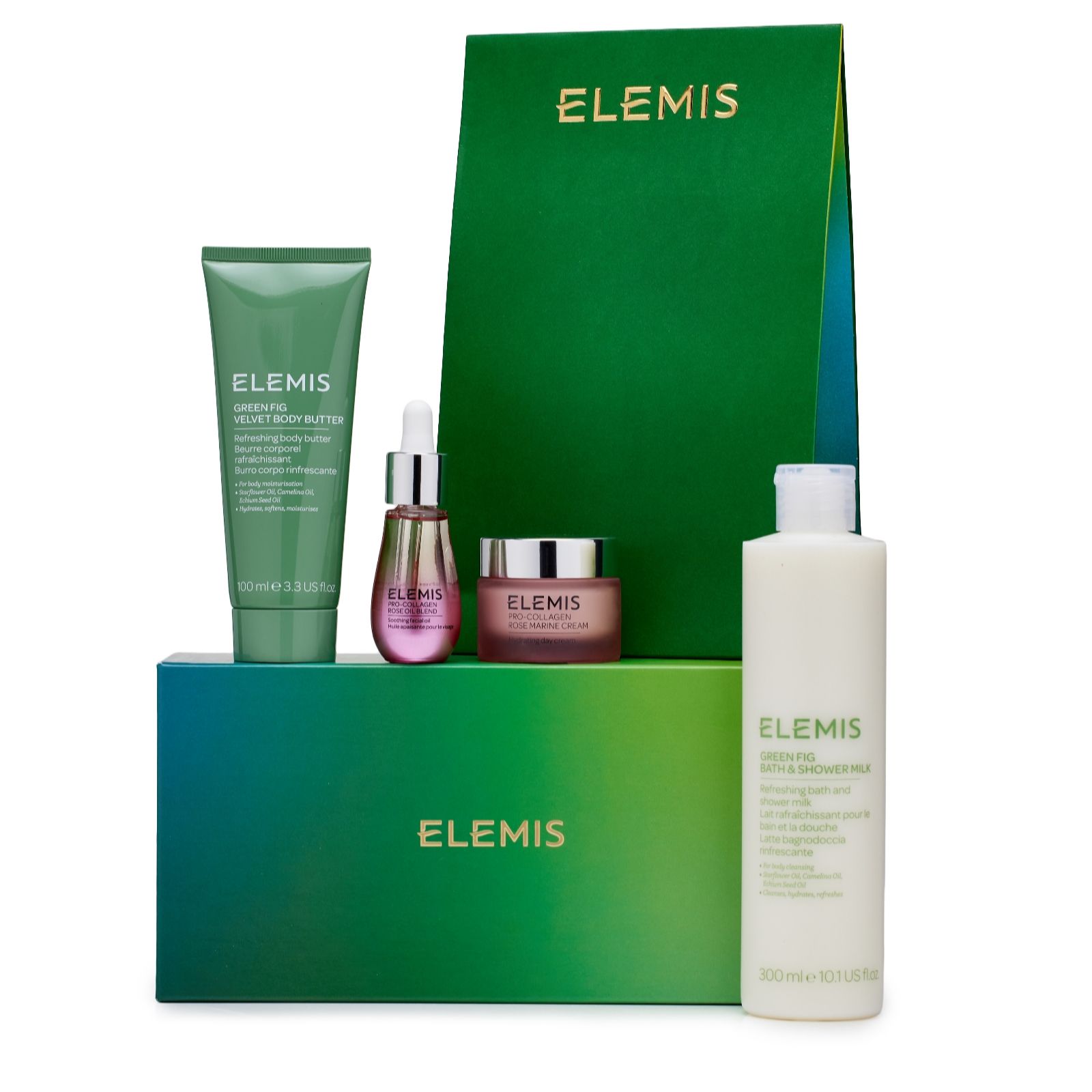 Elemis Cream/Green Pro-Collagen Botanical Face & Body 4 Piece Gift Collection