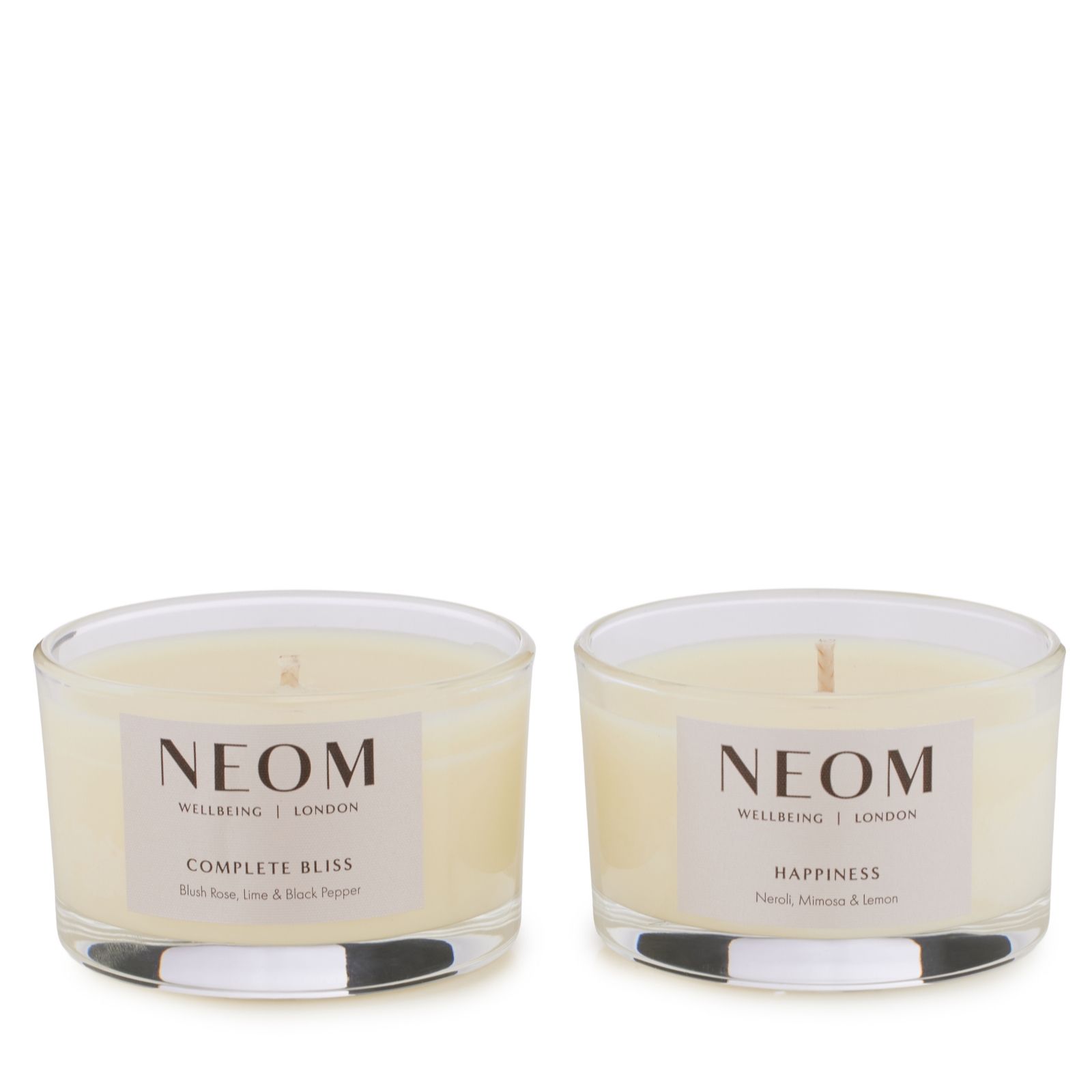 Neom Black Wellbeing Complete Bliss And Happiness Travel Candle Duo
