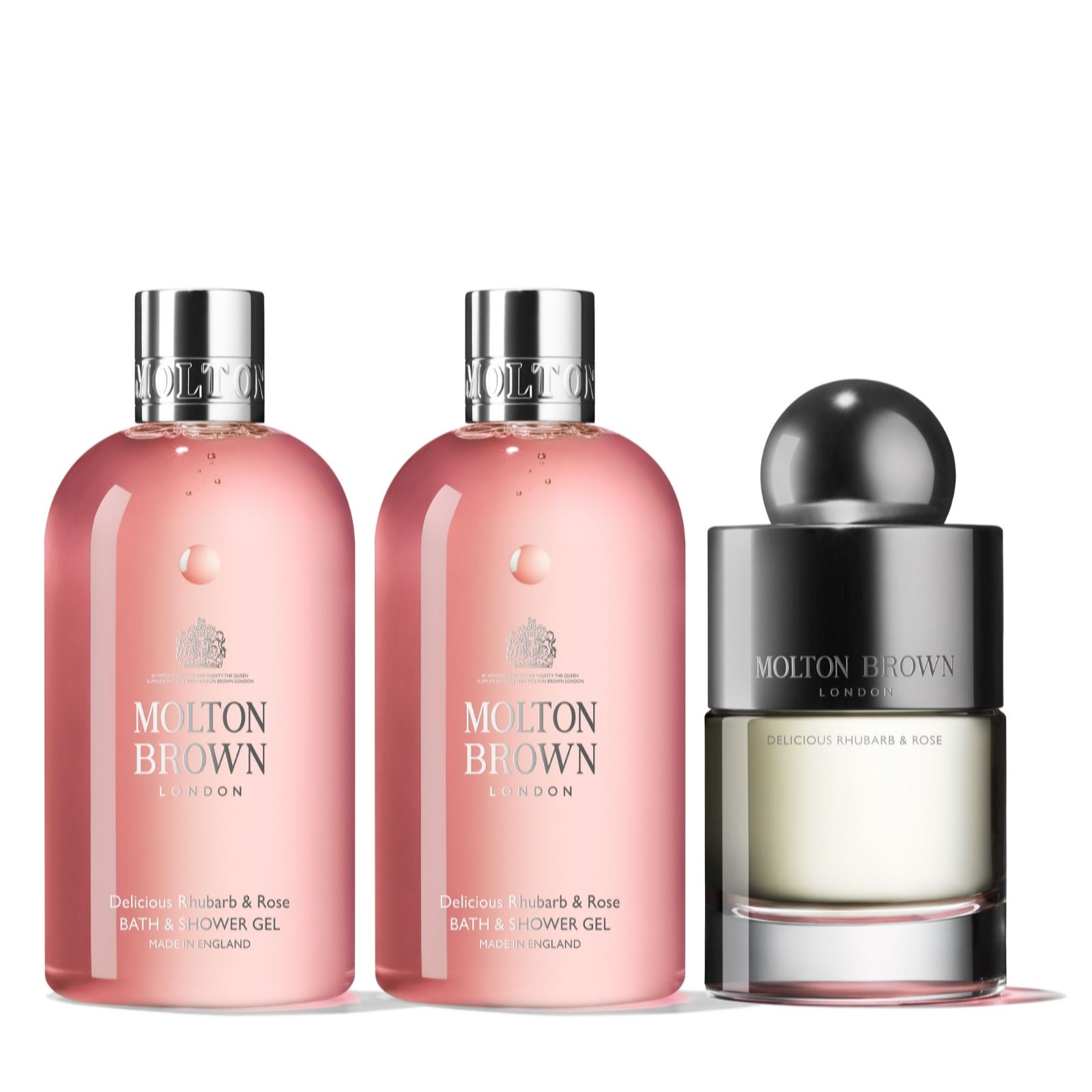 Molton Brown 3 Piece Rhubarb & Rose Body & Fragrance Set