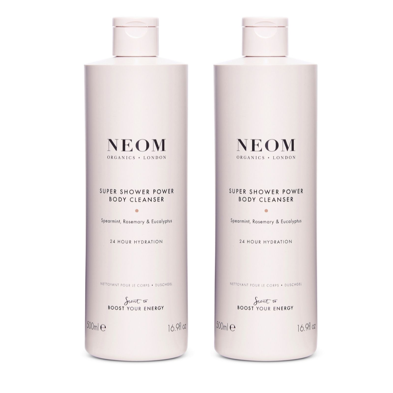 Neom Men's Wellbeing Shower Power Body Cleanser 500Ml Duo