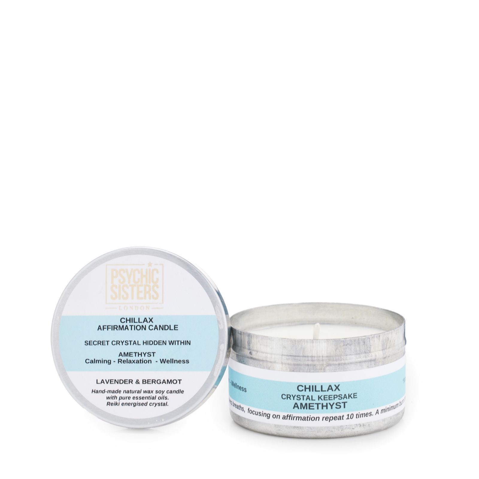 Psychic Sisters Lavender Chillax Tin Candle