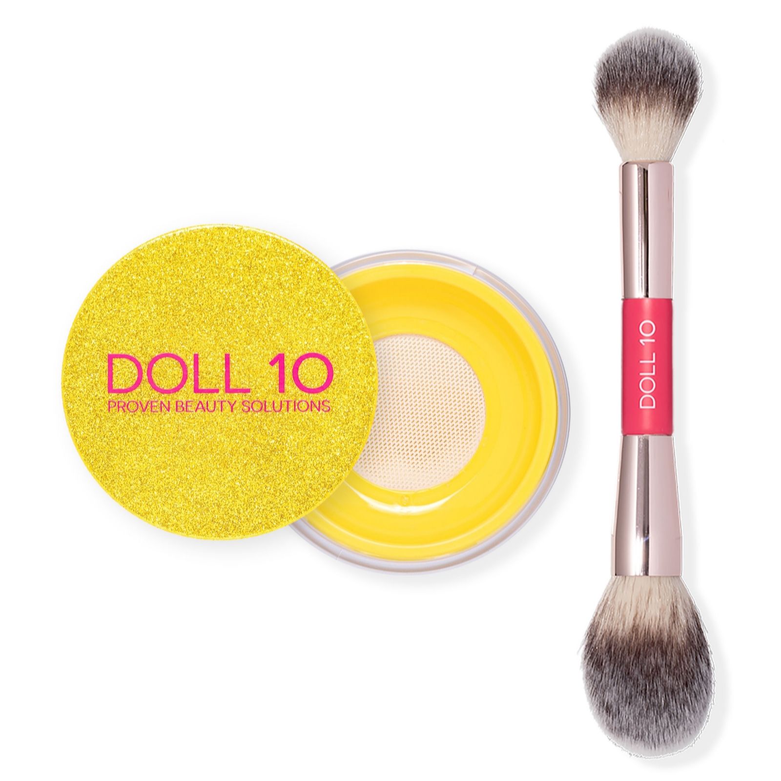 Doll 10 Yellow Limited Edition Powder & Double Ended Brush