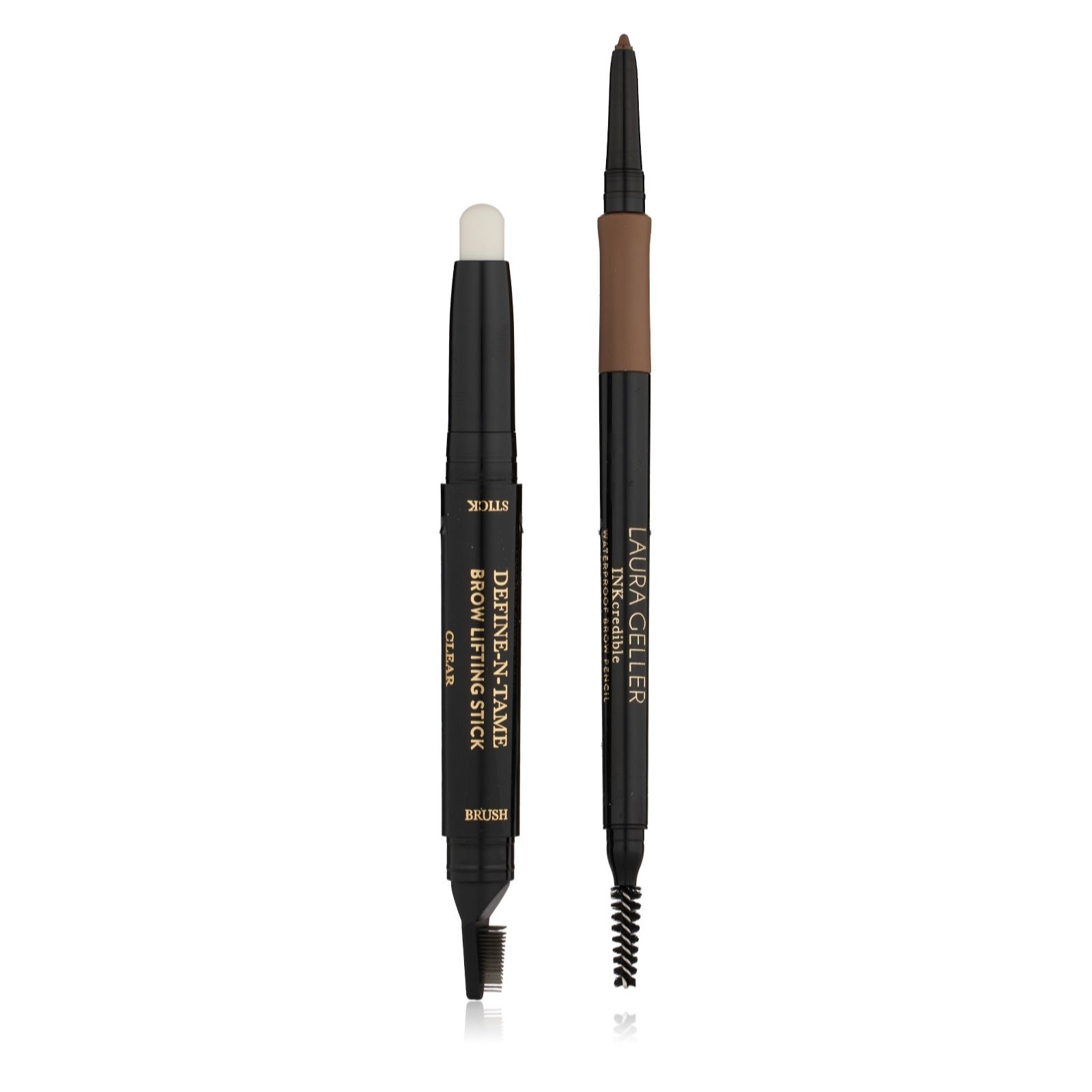 Laura Geller Dark Brown Define-N-Tame Brow Lifting & Inkcredible Brow Gel Penc...