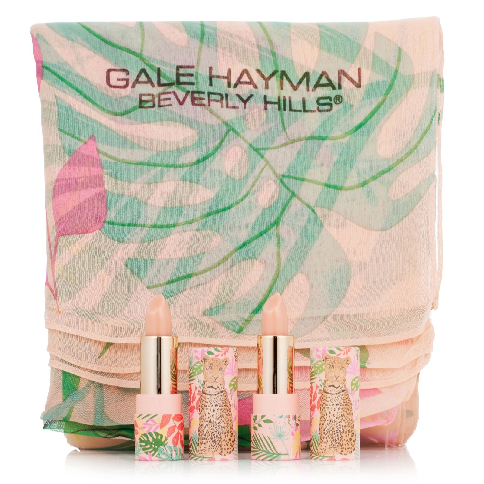 Gale Hayman Pink Limited Edition Lip Lift Duo 3.4G & Leopard Scarf