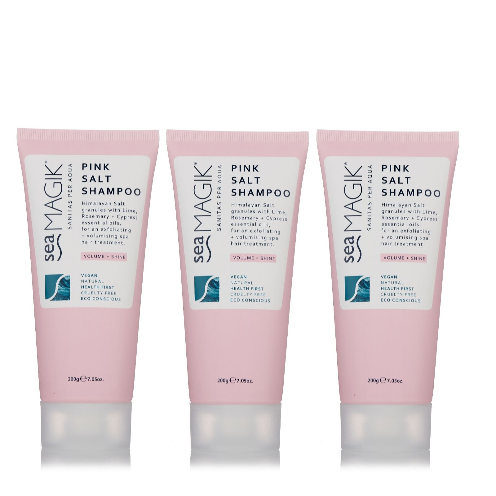 Sea Magik Volumising & Exfoliating Pink Salt Shampoo Trio