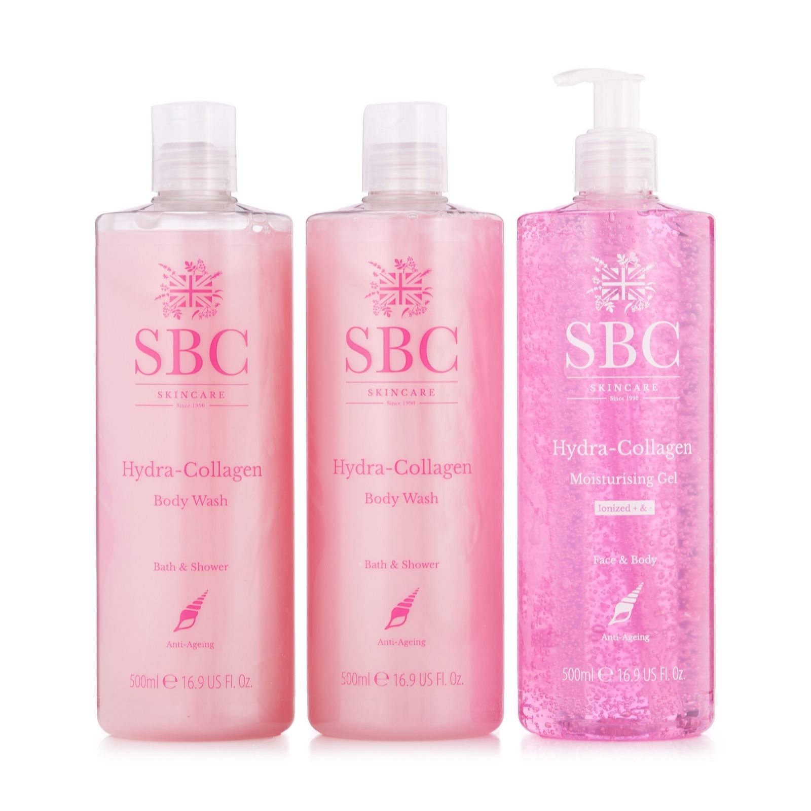 SBC Hydra-Collagen 500ml Gel and Wash Trio