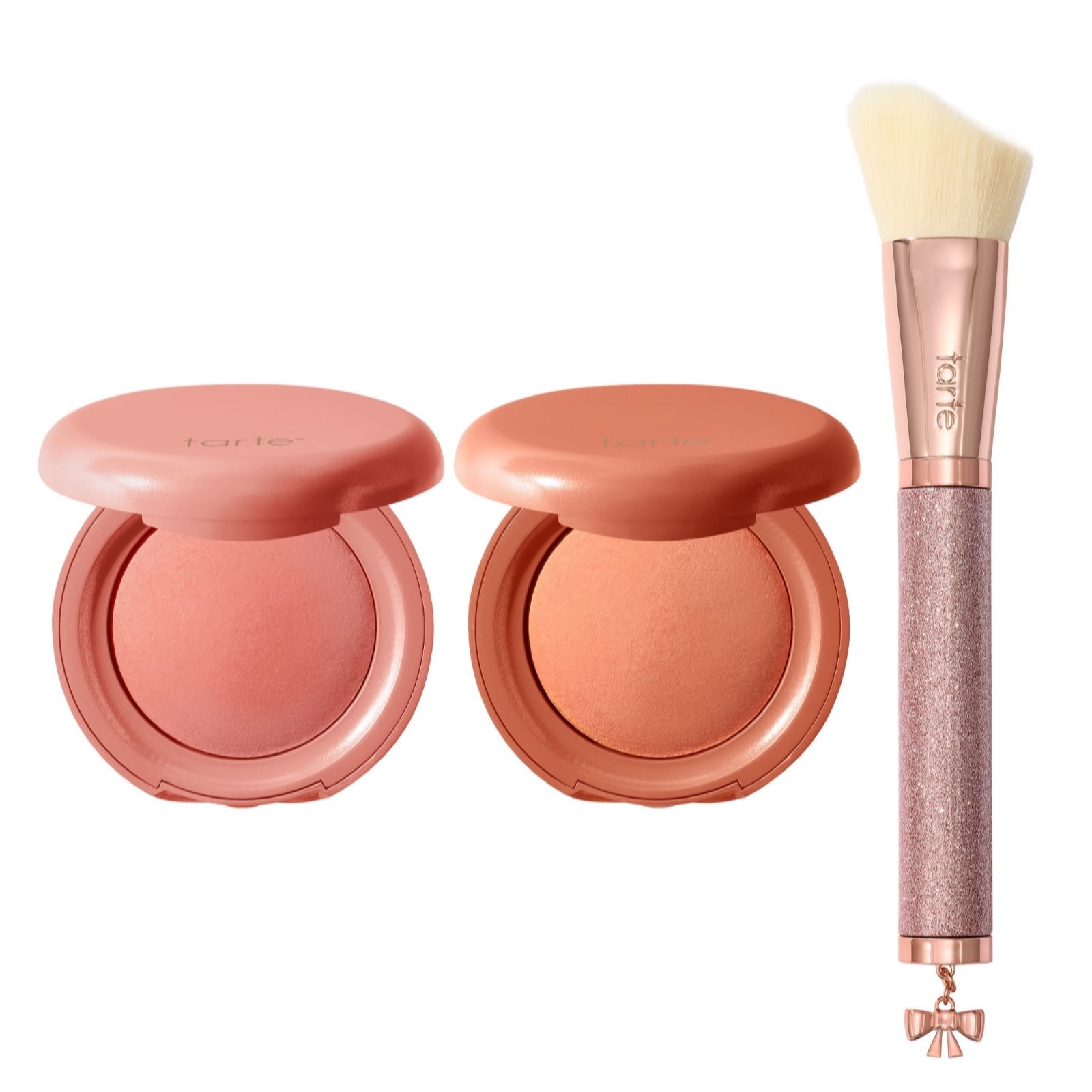 Tarte Pink,Peach Blush & Believe Amazonian Clay Baked Blush Duo & Brush