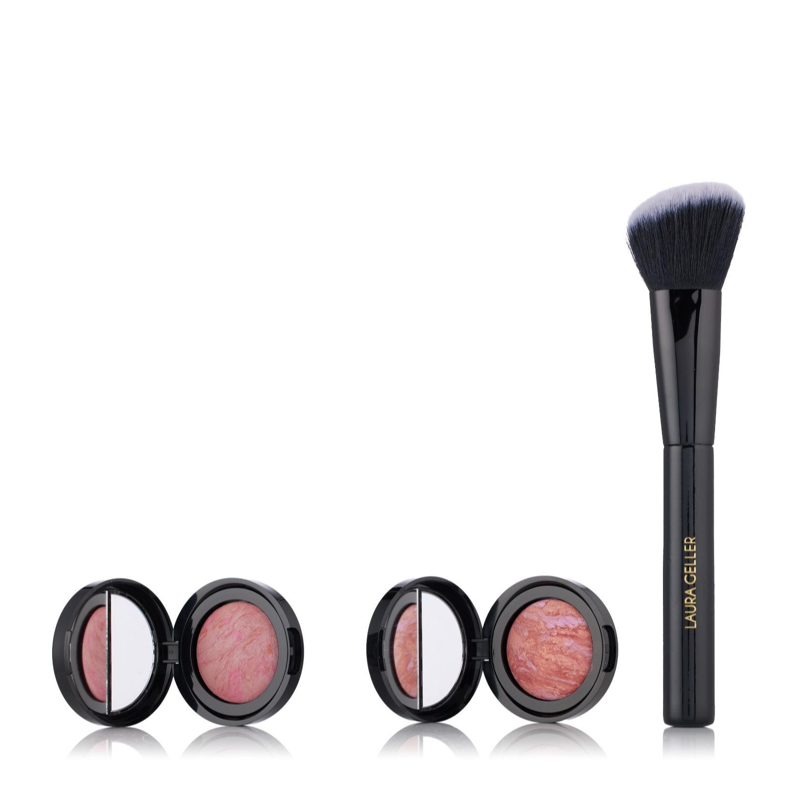 Laura Geller Pink Baked Blush-N-Brighten Duo With Brush