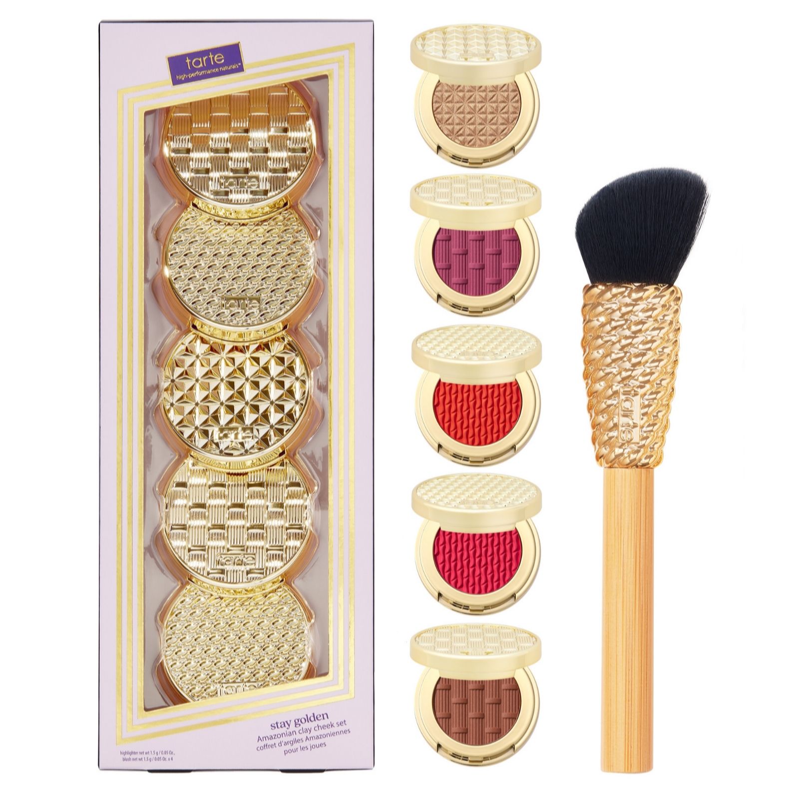 tarte 5 Piece Stay Golden Amazonian Clay Cheek Set with Brush