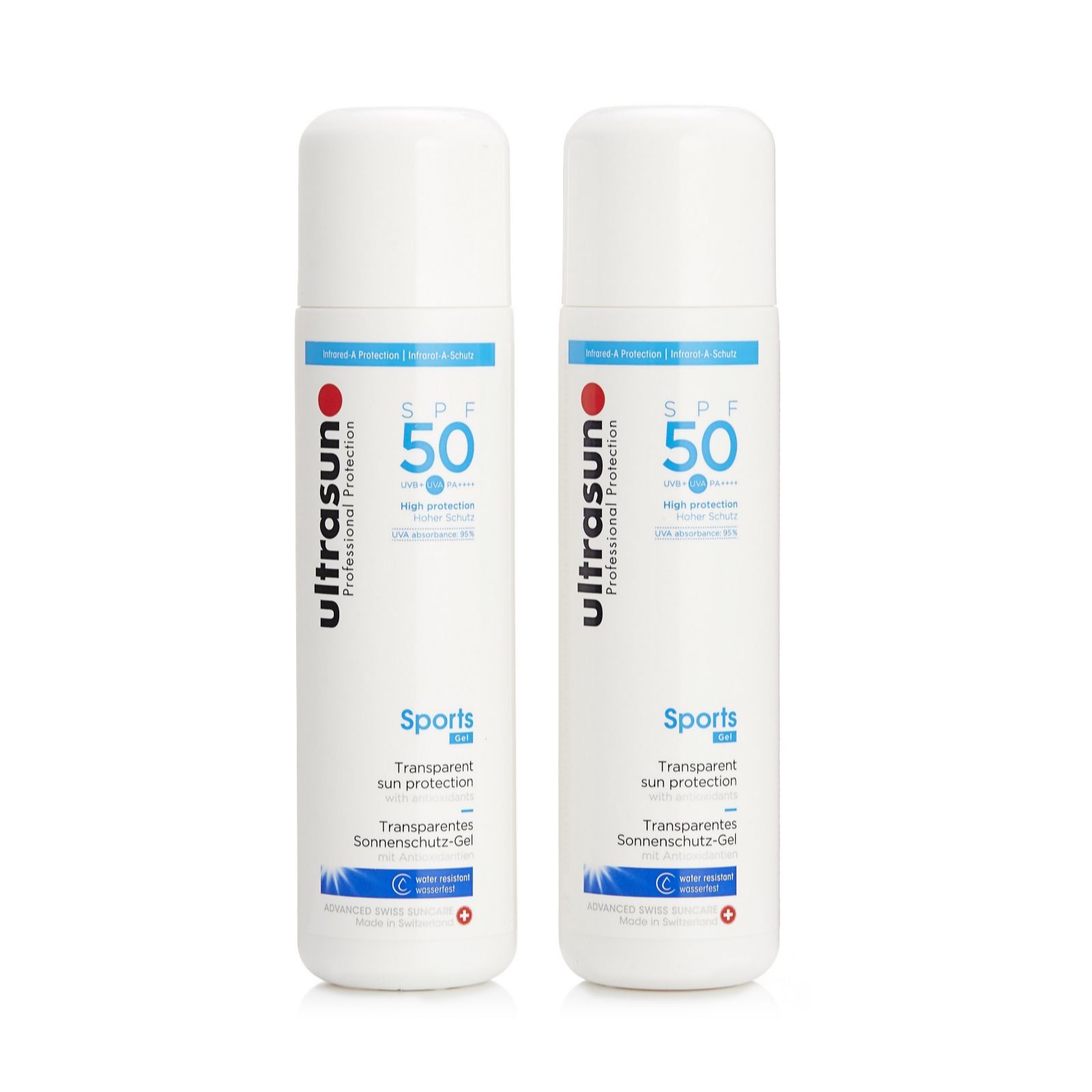 Ultrasun Sun Protection Sports Gel SPF 50 200ml Duo