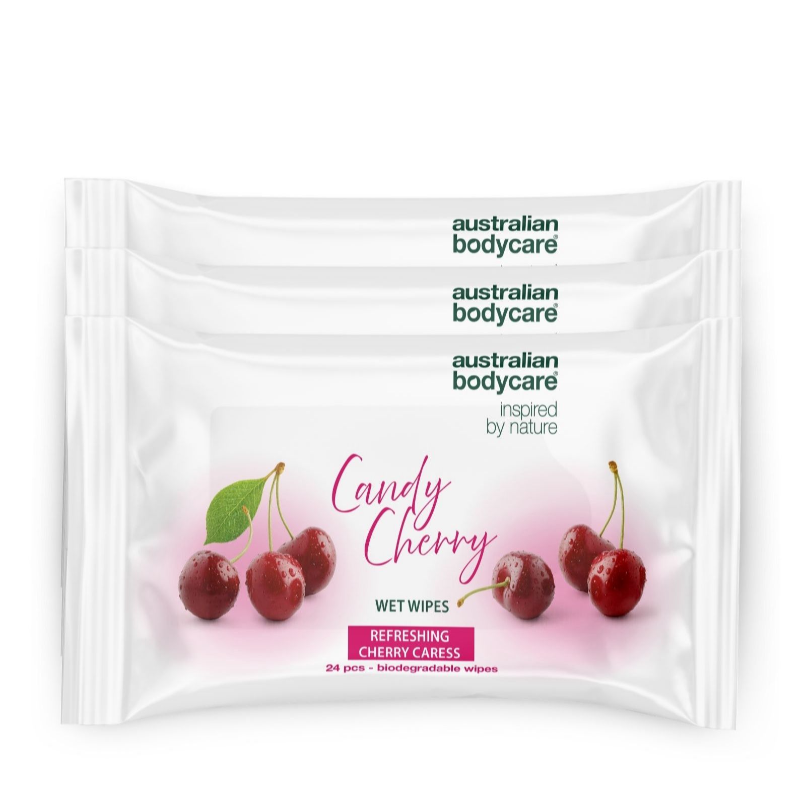 Australian Bodycare Light Cherry Wipes 24Pcs Trio