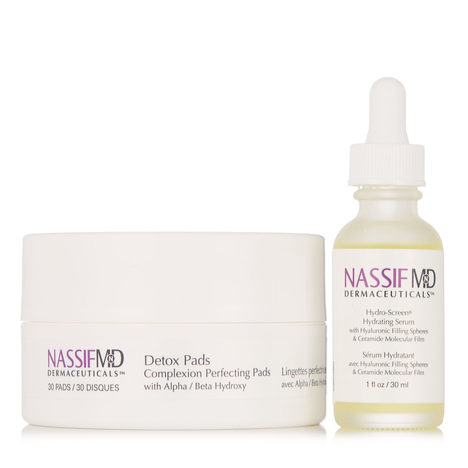 NassifMD Detox Pads and Hydro-Screen Serum Collection