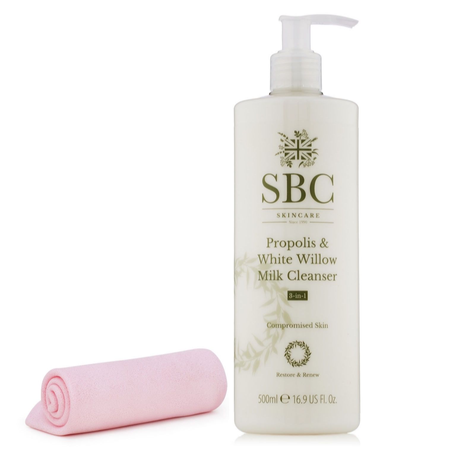SBC Propolis & White Willow Gentle Milk Cleanser 500ml with Shammy